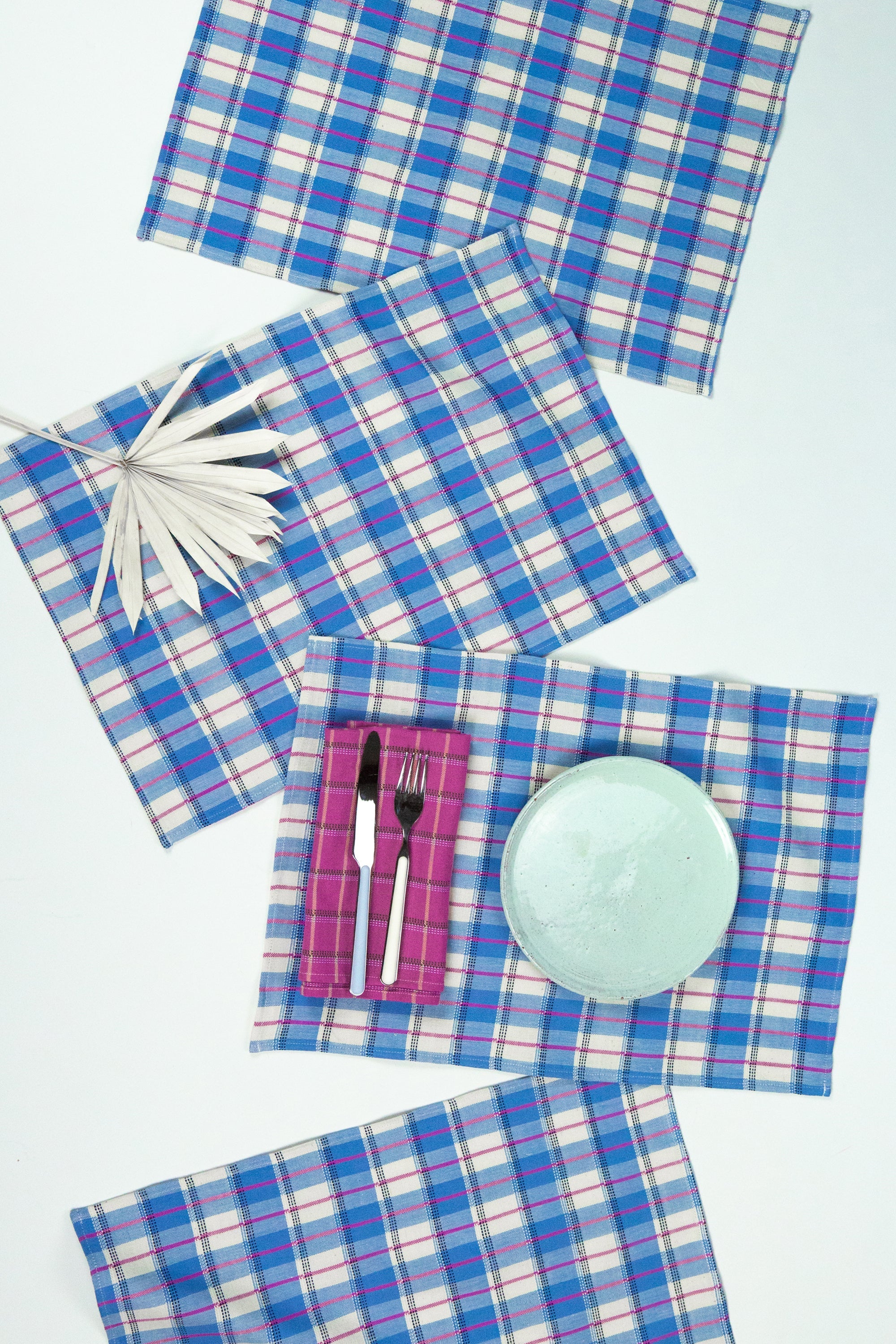 San Andres Gingham Placemat (Blue & White)