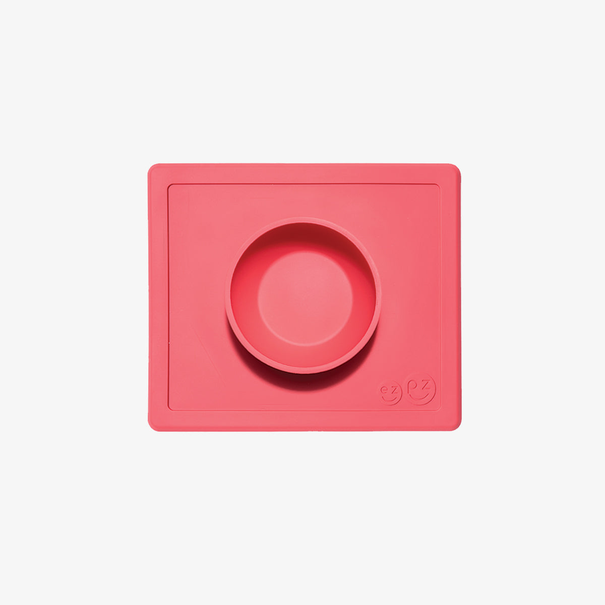 Happy Bowl in Coral by ezpz / The Original All-In-One Silicone Plates & Placemats that Stick to the Table #color_coral