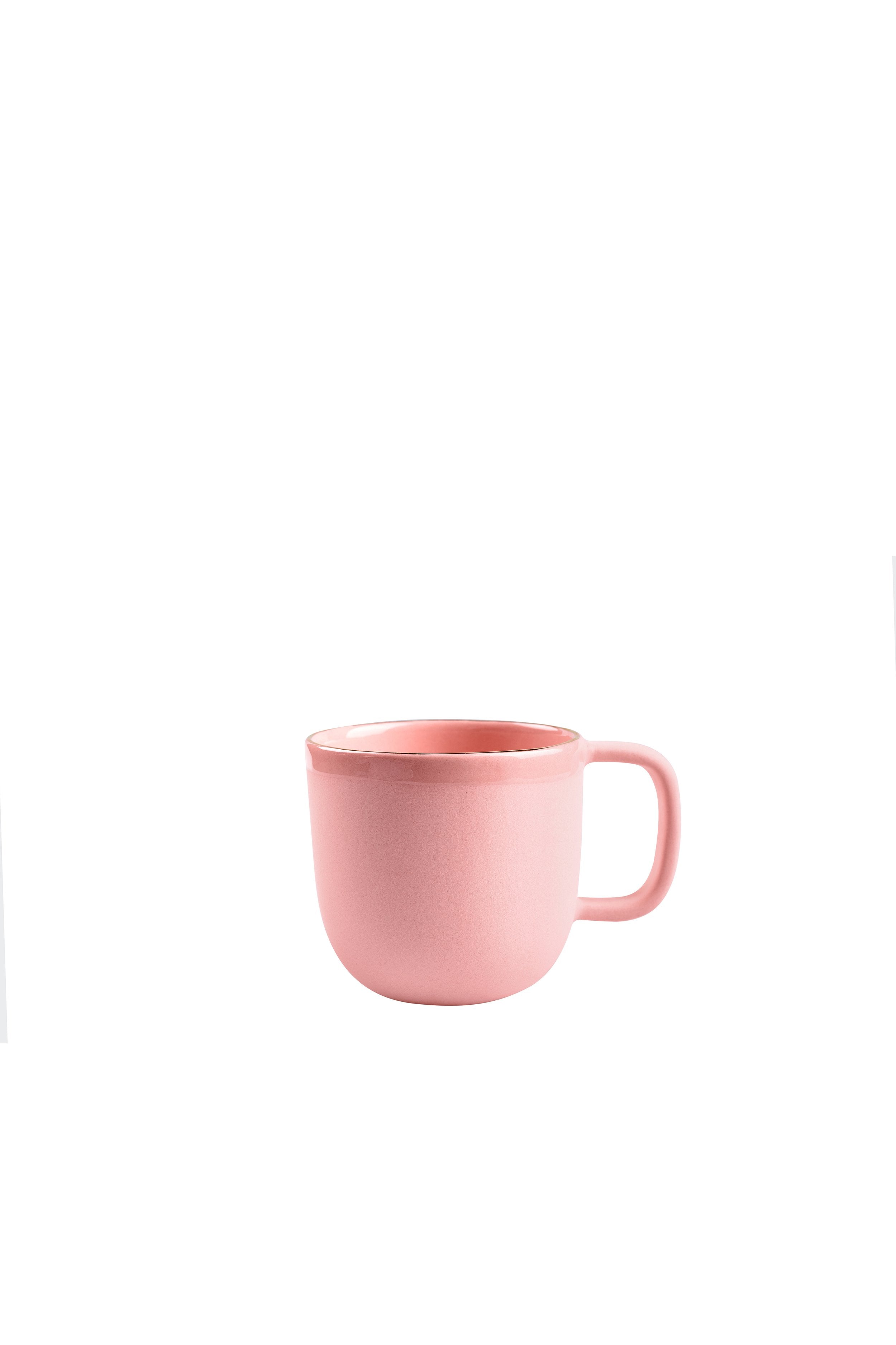 Porcelain Coffee Mug with Gold Rim (Powder Pink)