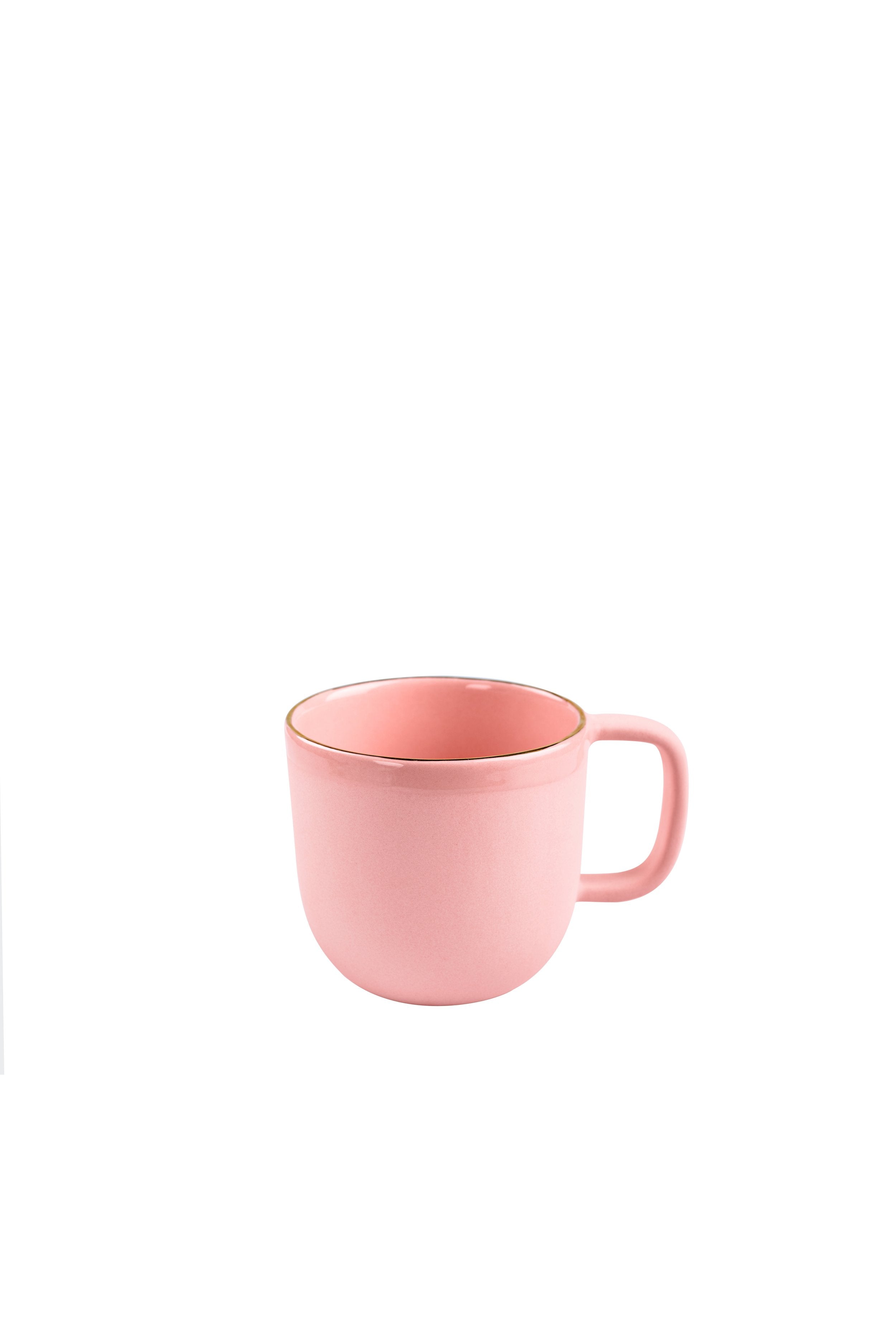 Porcelain Coffee Mug with Gold Rim (Powder Pink)