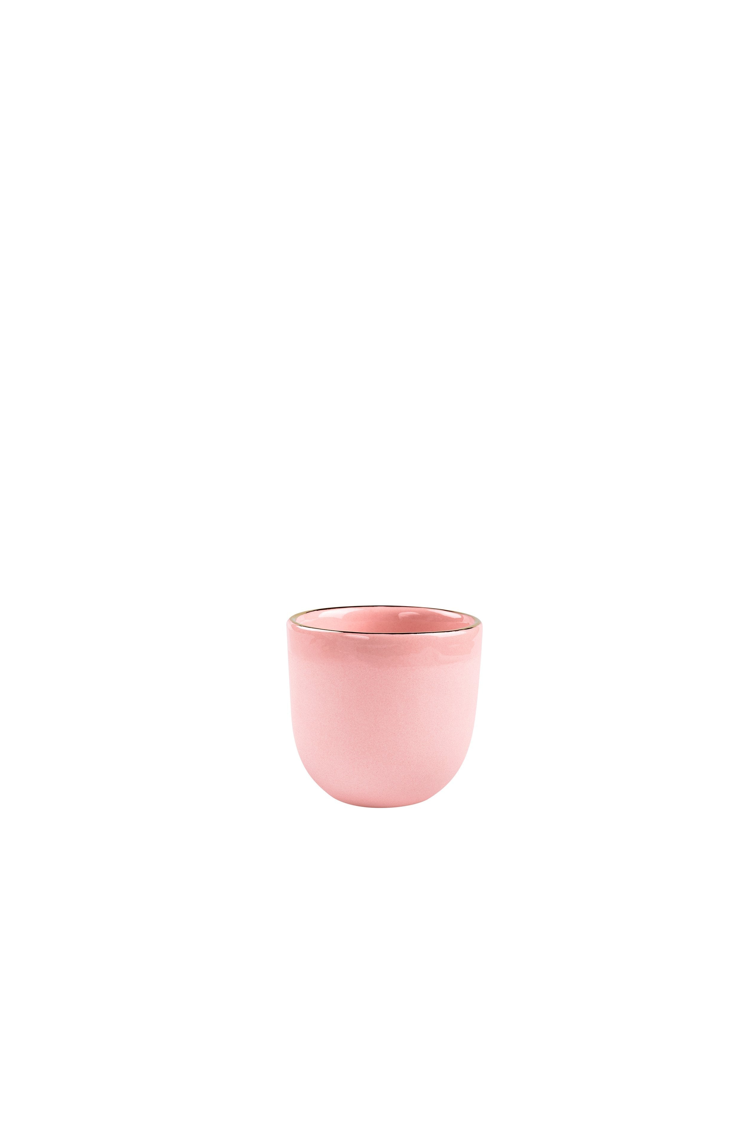 Porcelain Espresso Cup with Gold Rim (Powder Pink)