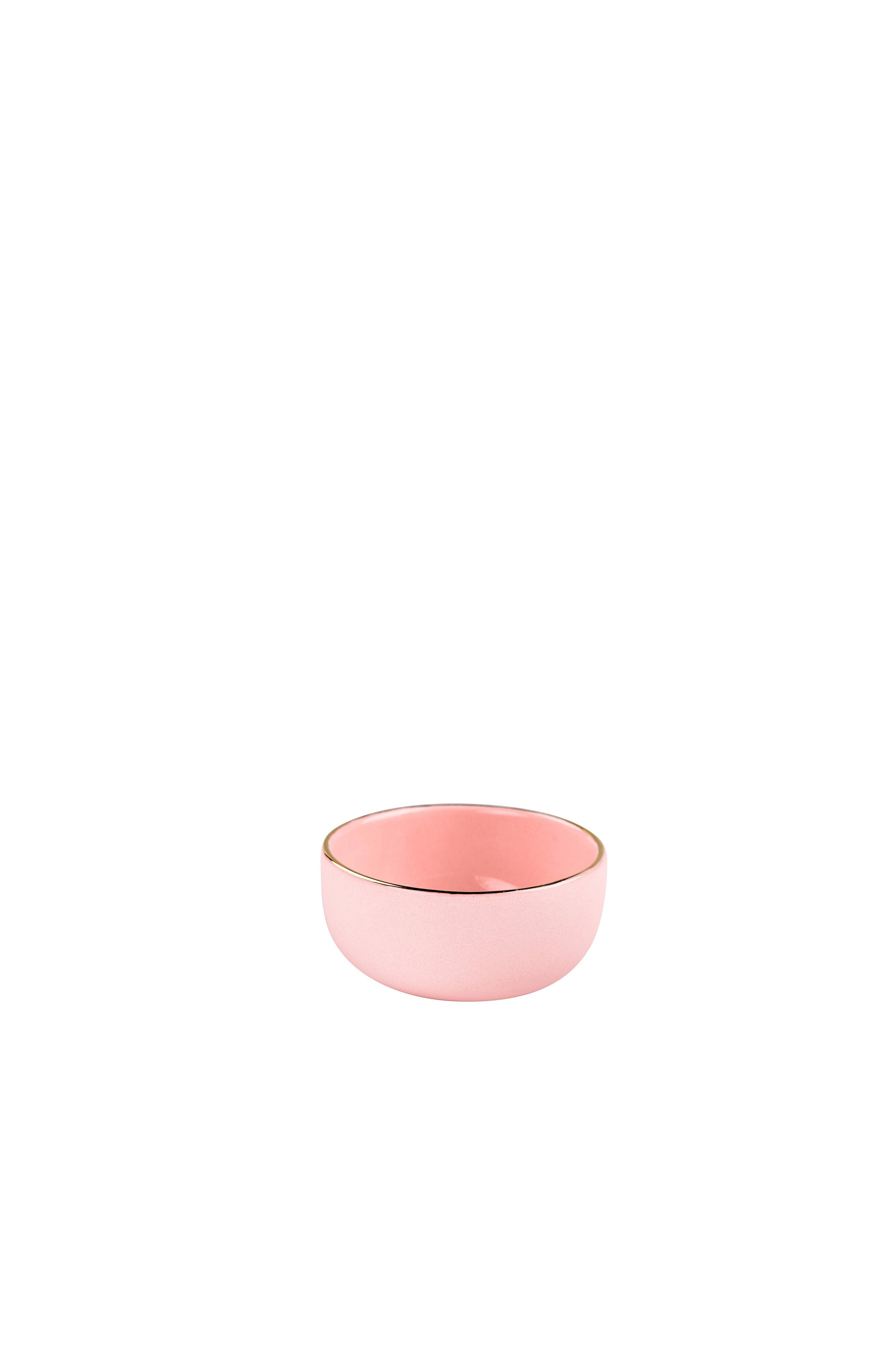 Porcelain Pinch Bowl with Gold Rim (Powder Pink)