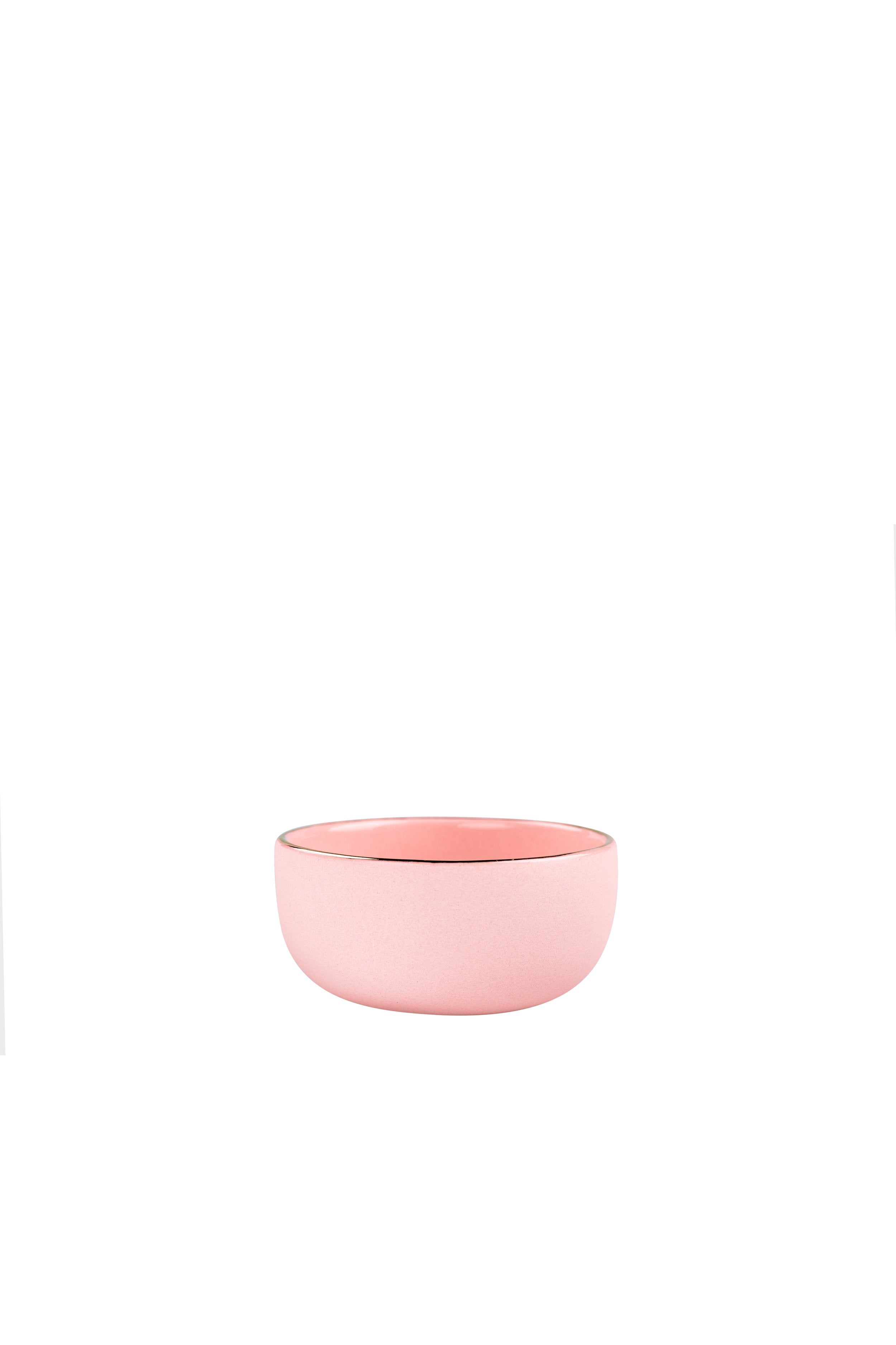 Porcelain Pinch Bowl with Gold Rim (Powder Pink)