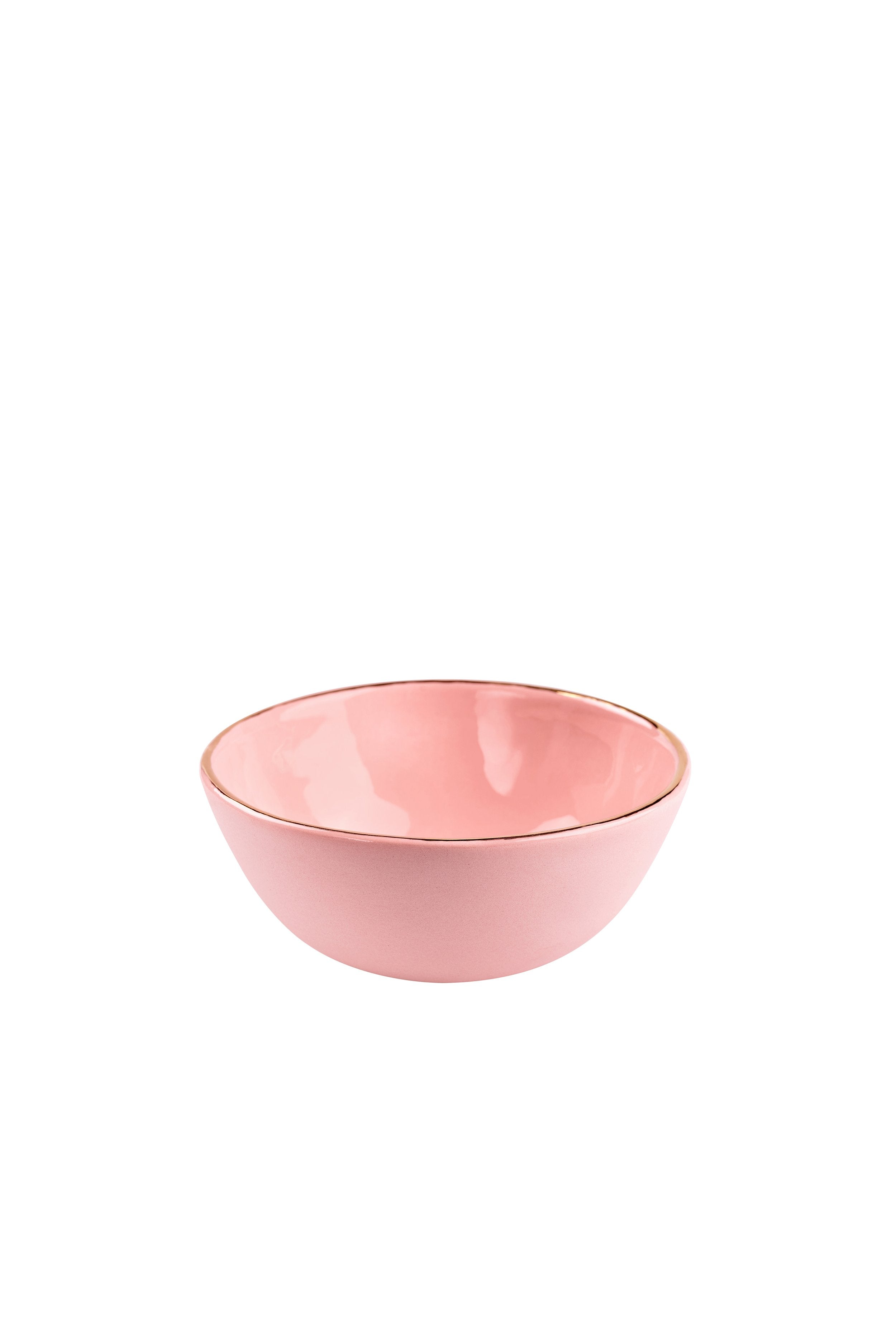 Porcelain Bowl with Gold Rim (Powder Pink)