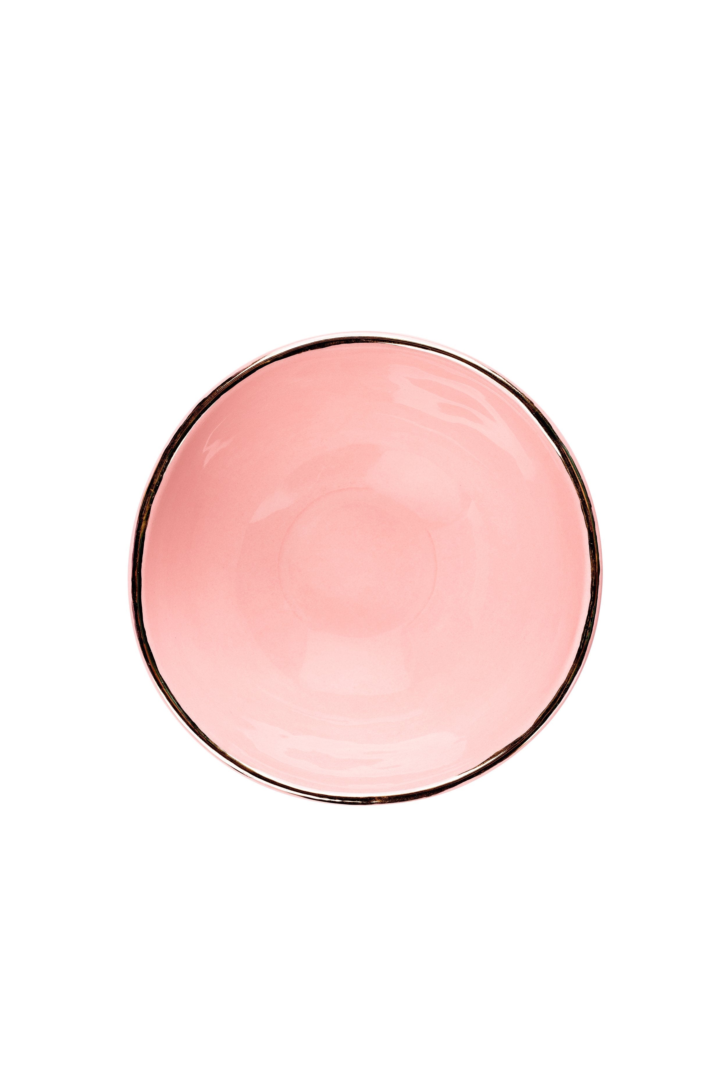 Porcelain Bowl with Gold Rim (Powder Pink)