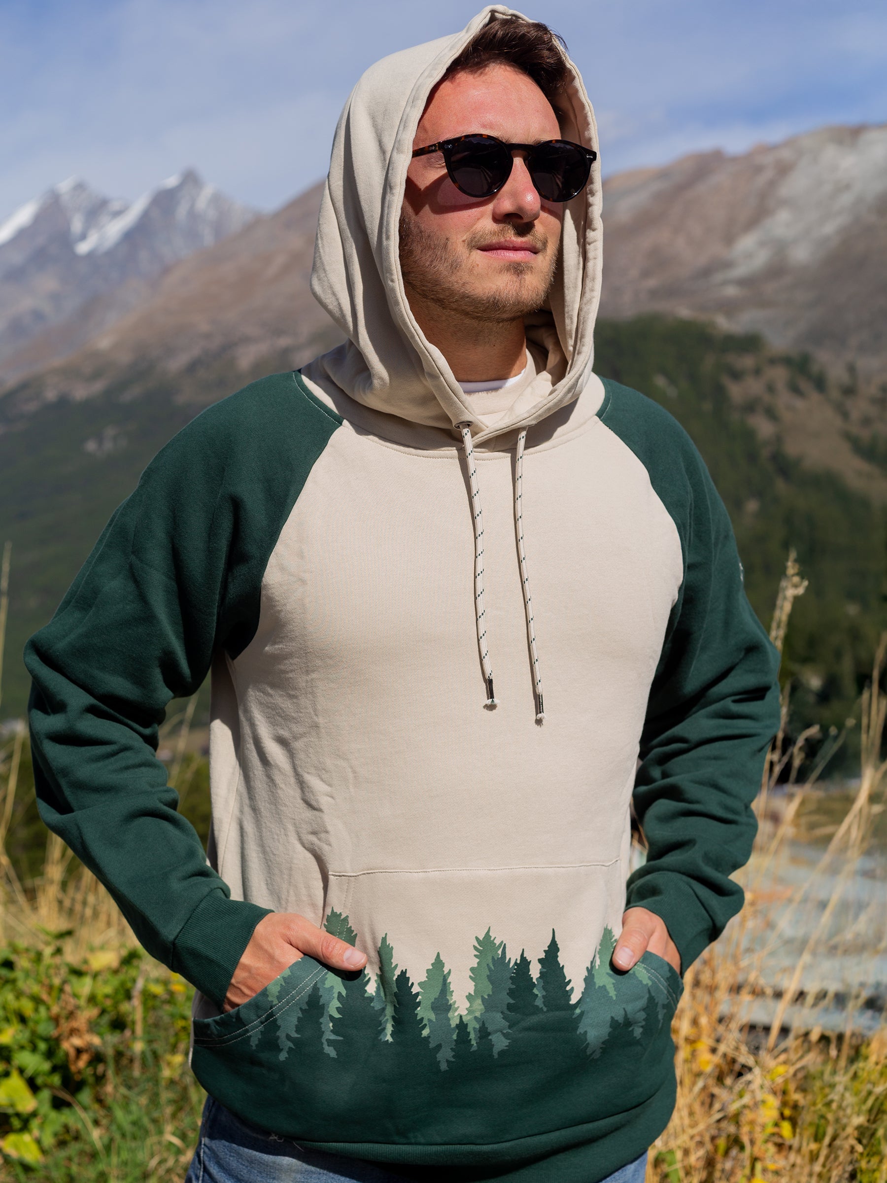 Fading Forest Hoodie, a Organic Hoodie by Happy Earth Apparel