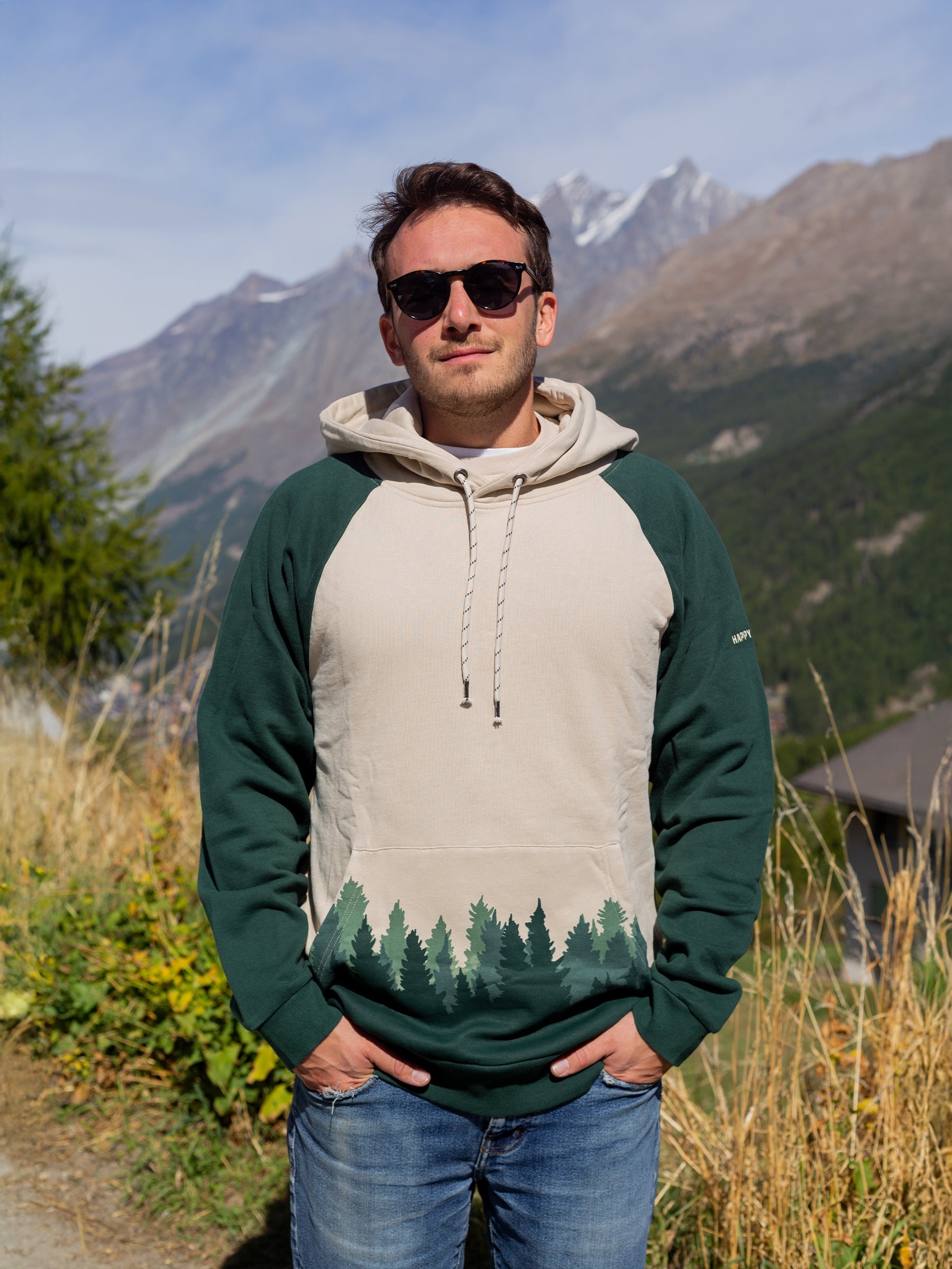 Fading Forest Hoodie, a Organic Hoodie by Happy Earth Apparel