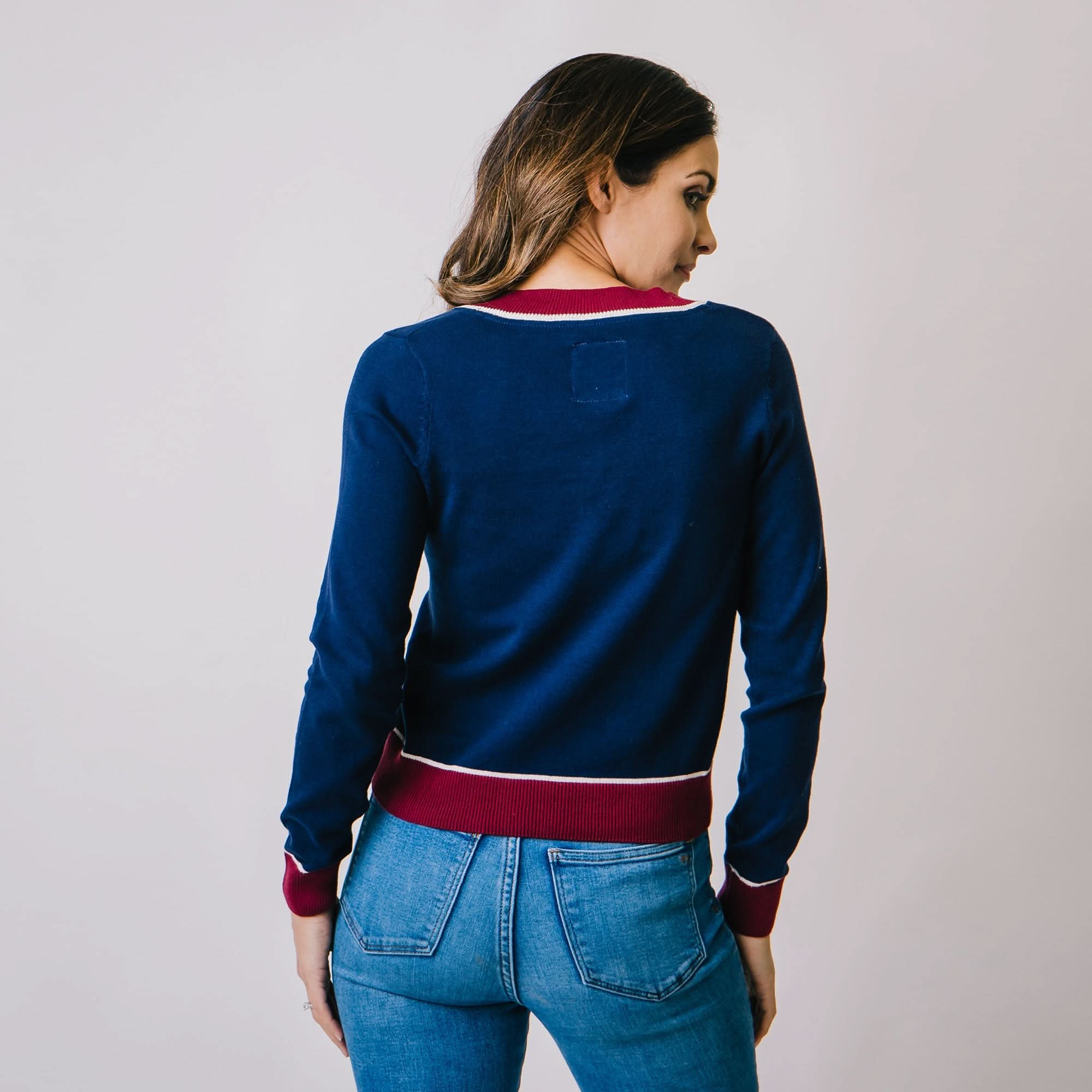V-Neck Sweater (Navy)