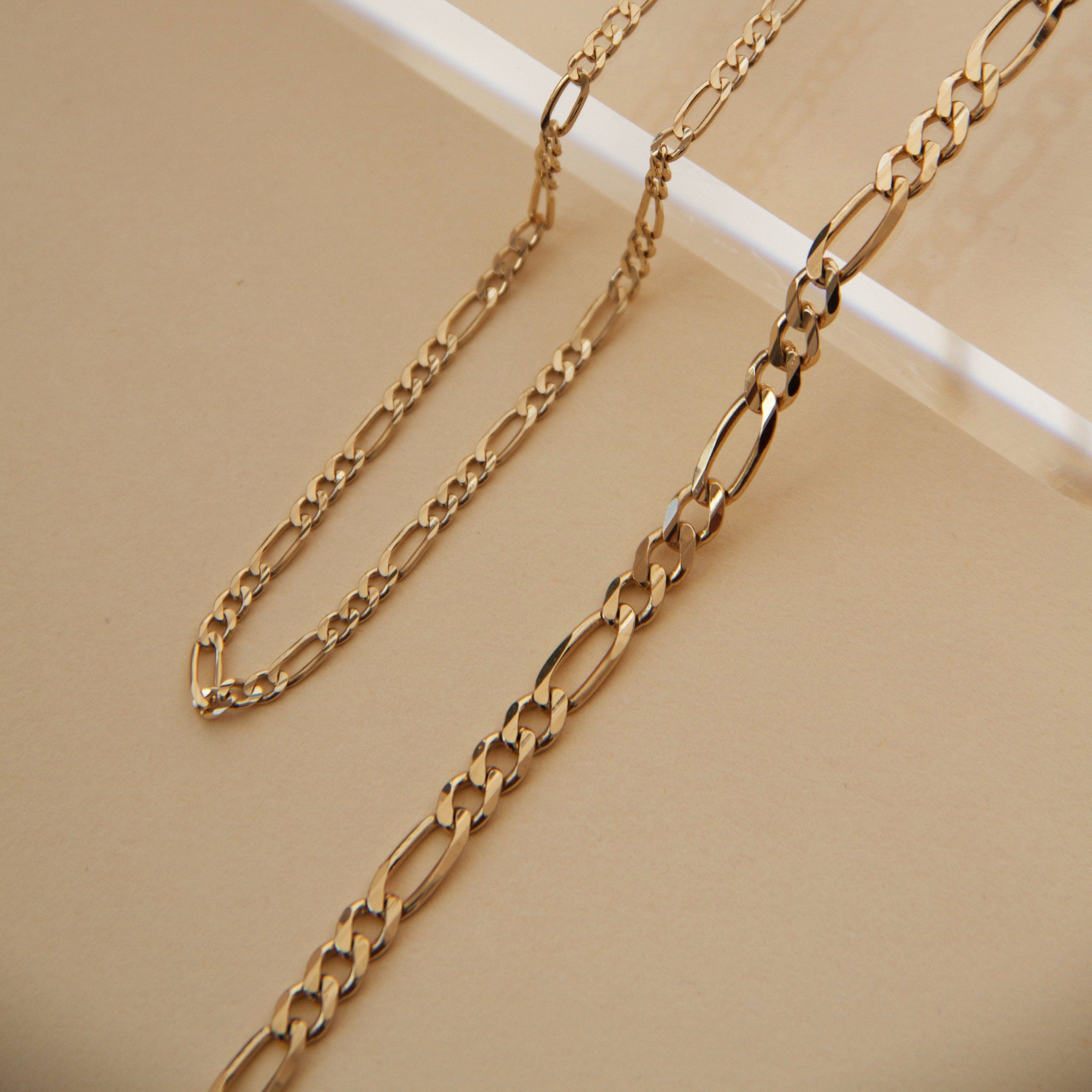 Large Gold Figaro Chain Necklace