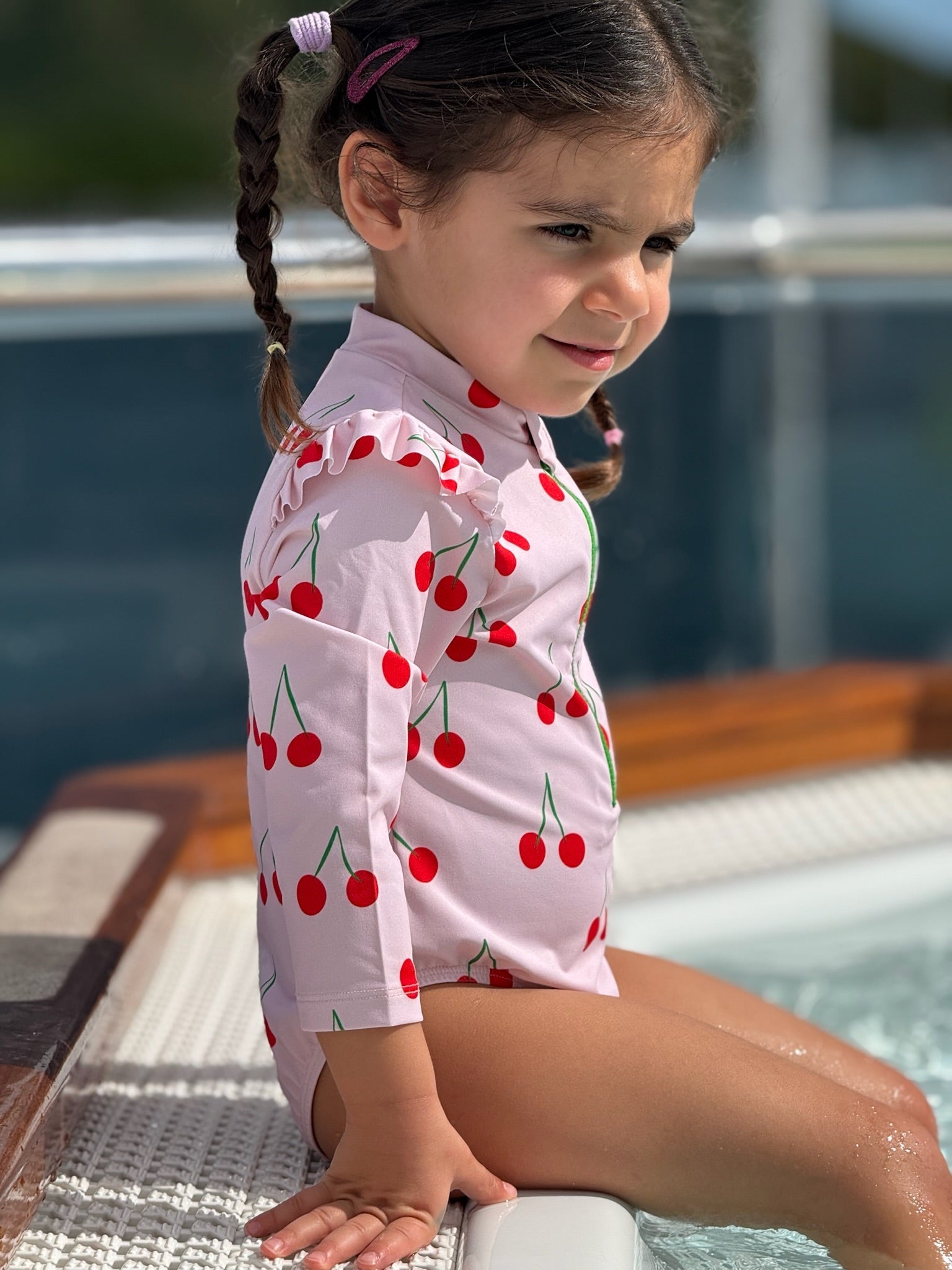 Cherry Kid Zipped Rashguard One-Piece