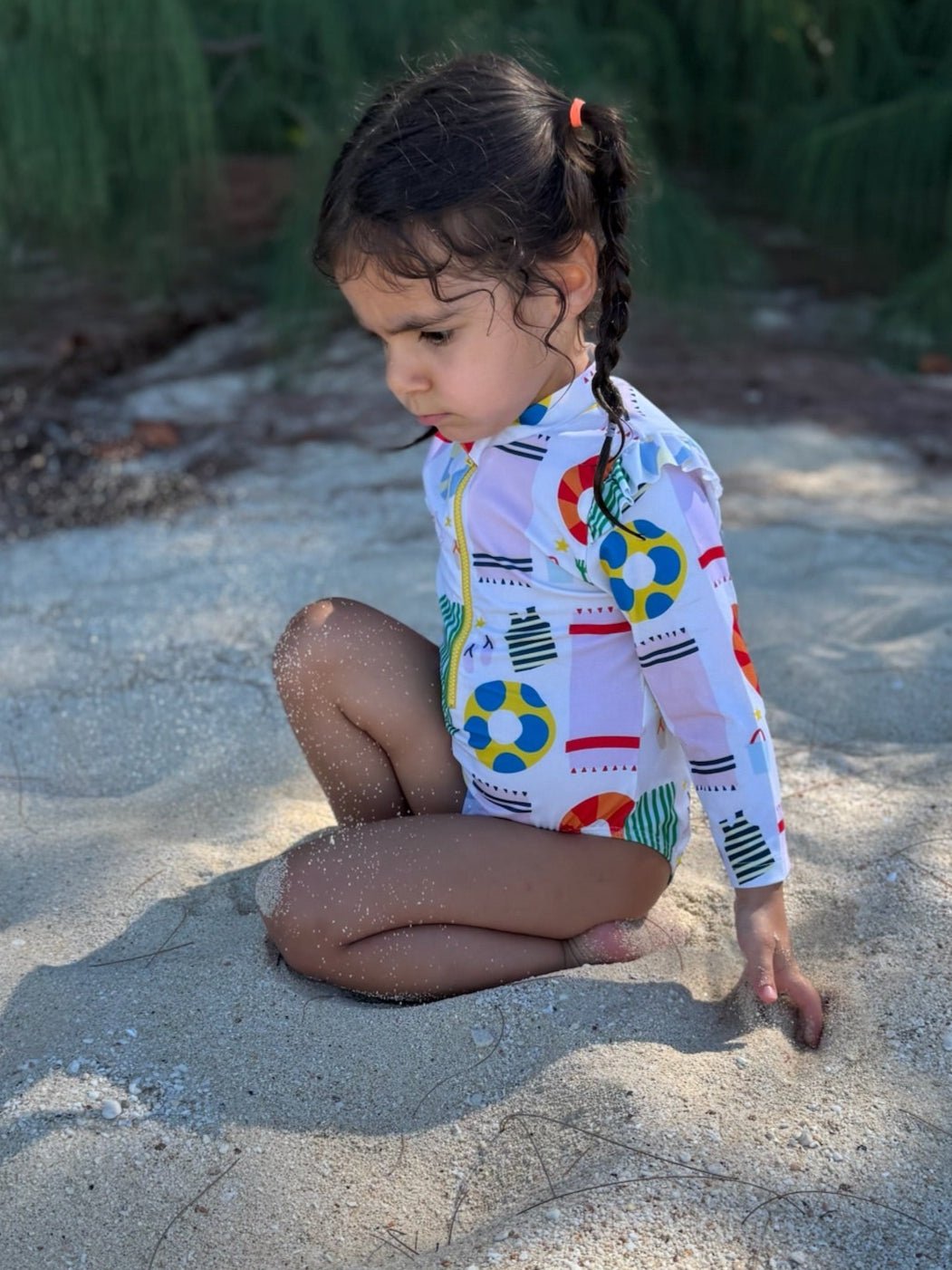 Beach Baby Zipped Rashguard One-Piece