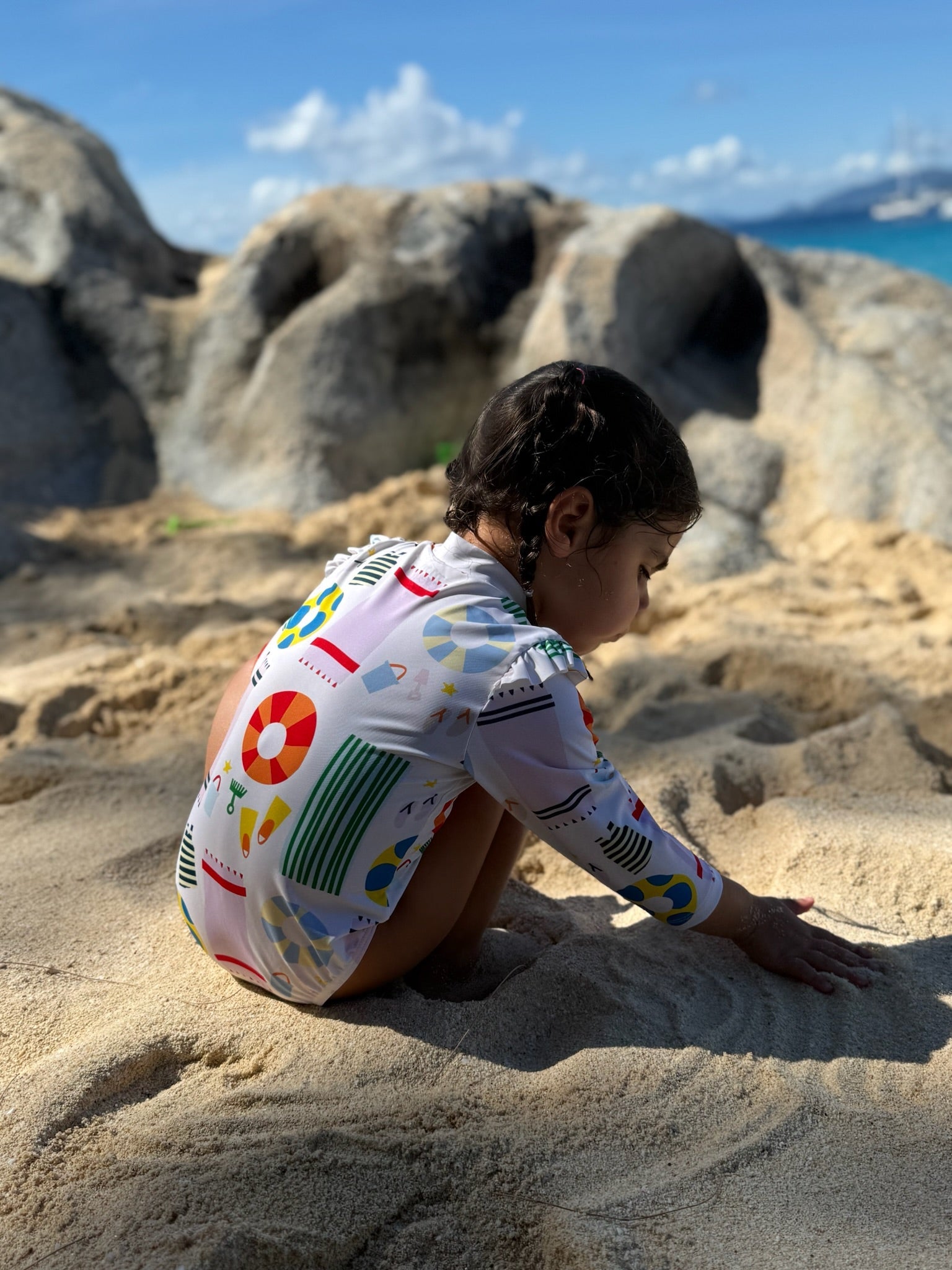 Beach Baby Zipped Rashguard One-Piece