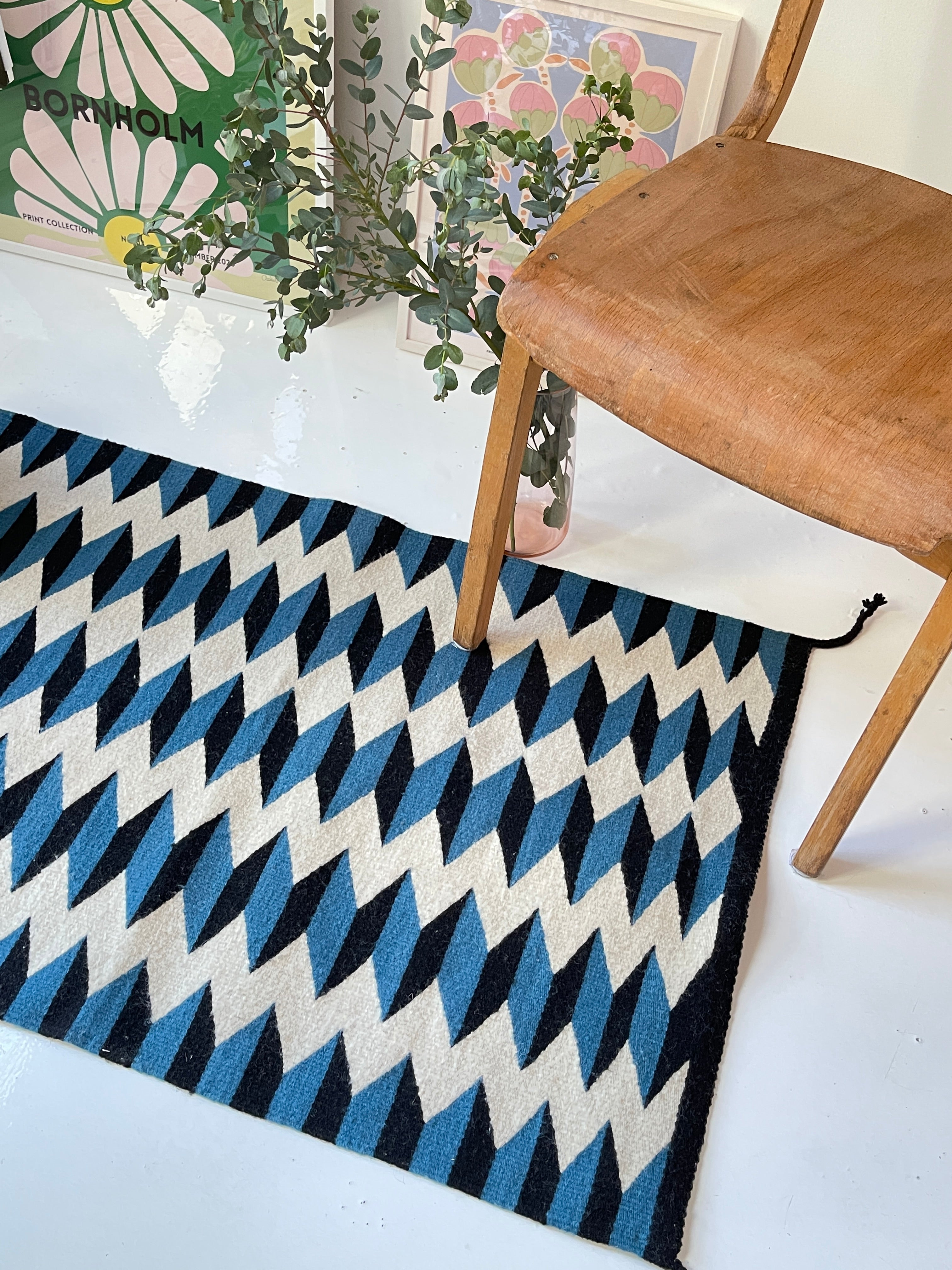 Zapotec Teo Rug (Blue & Black)