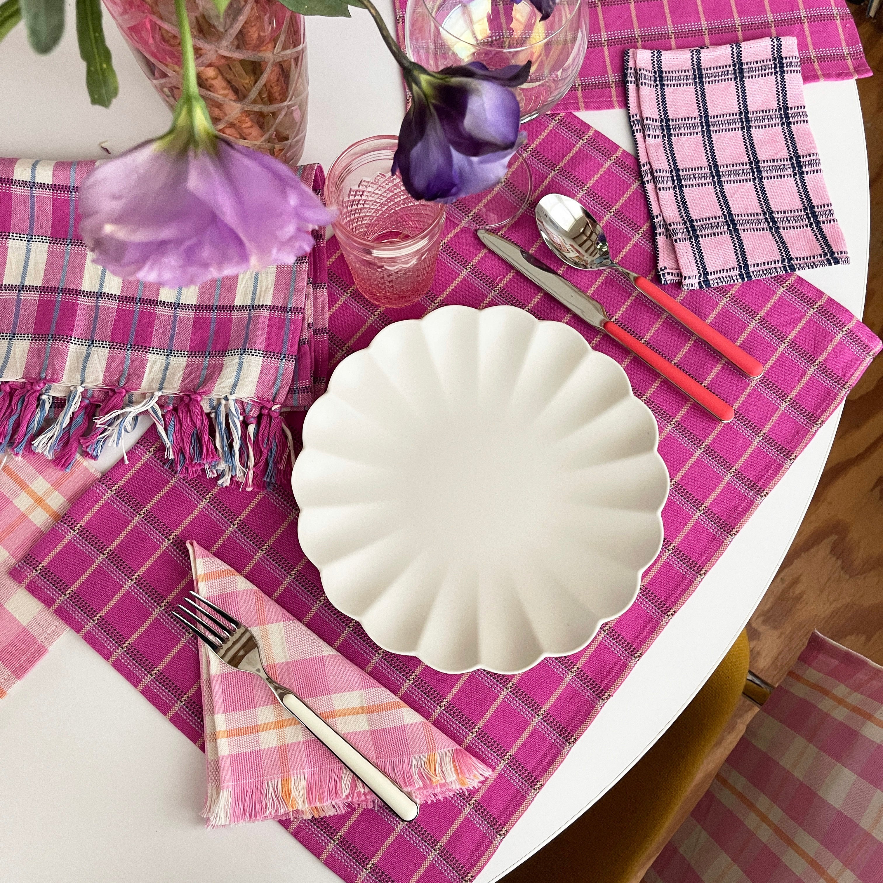 San Lucas Plaid Pink Placemat