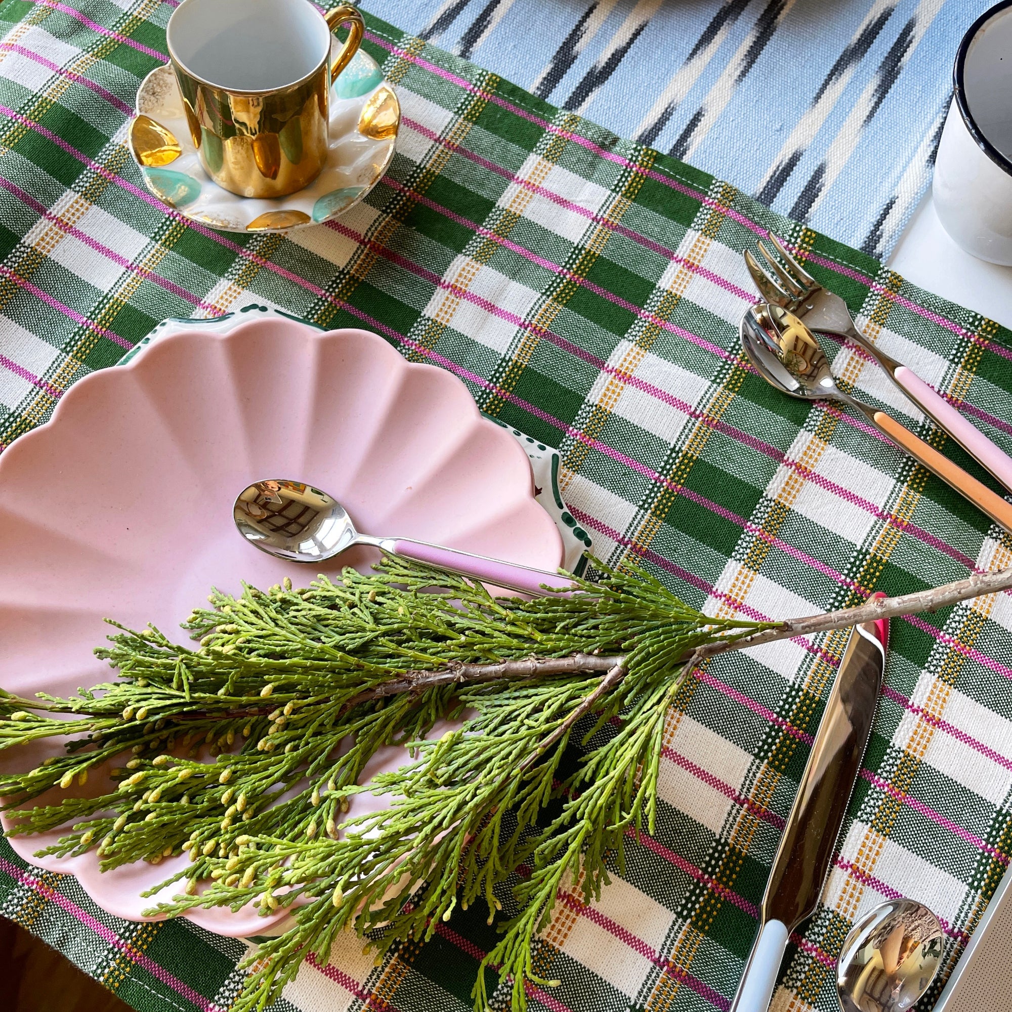 San Andres Gingham Forest & Ivory Placemat