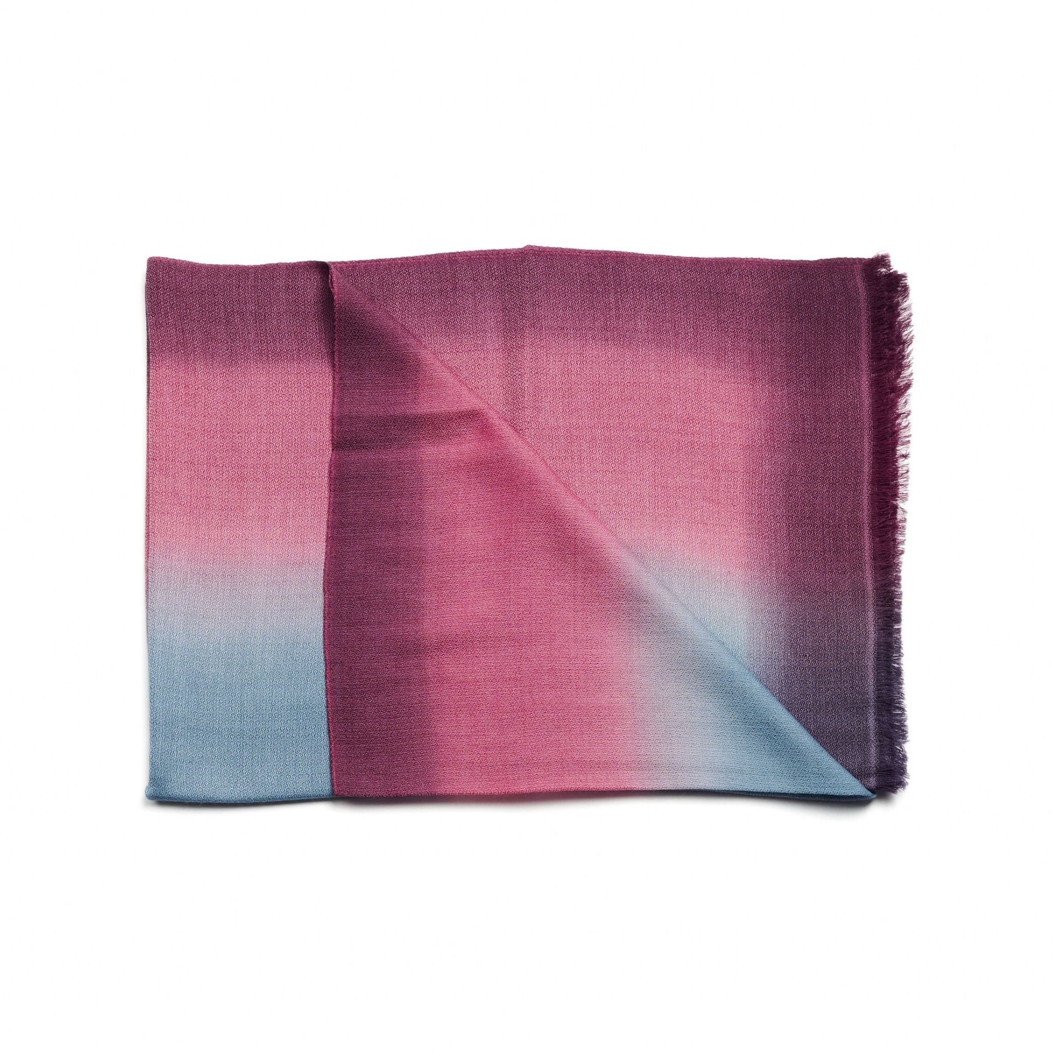 Iris Haze Cashmere Merino Handloom Scarf (Pink)