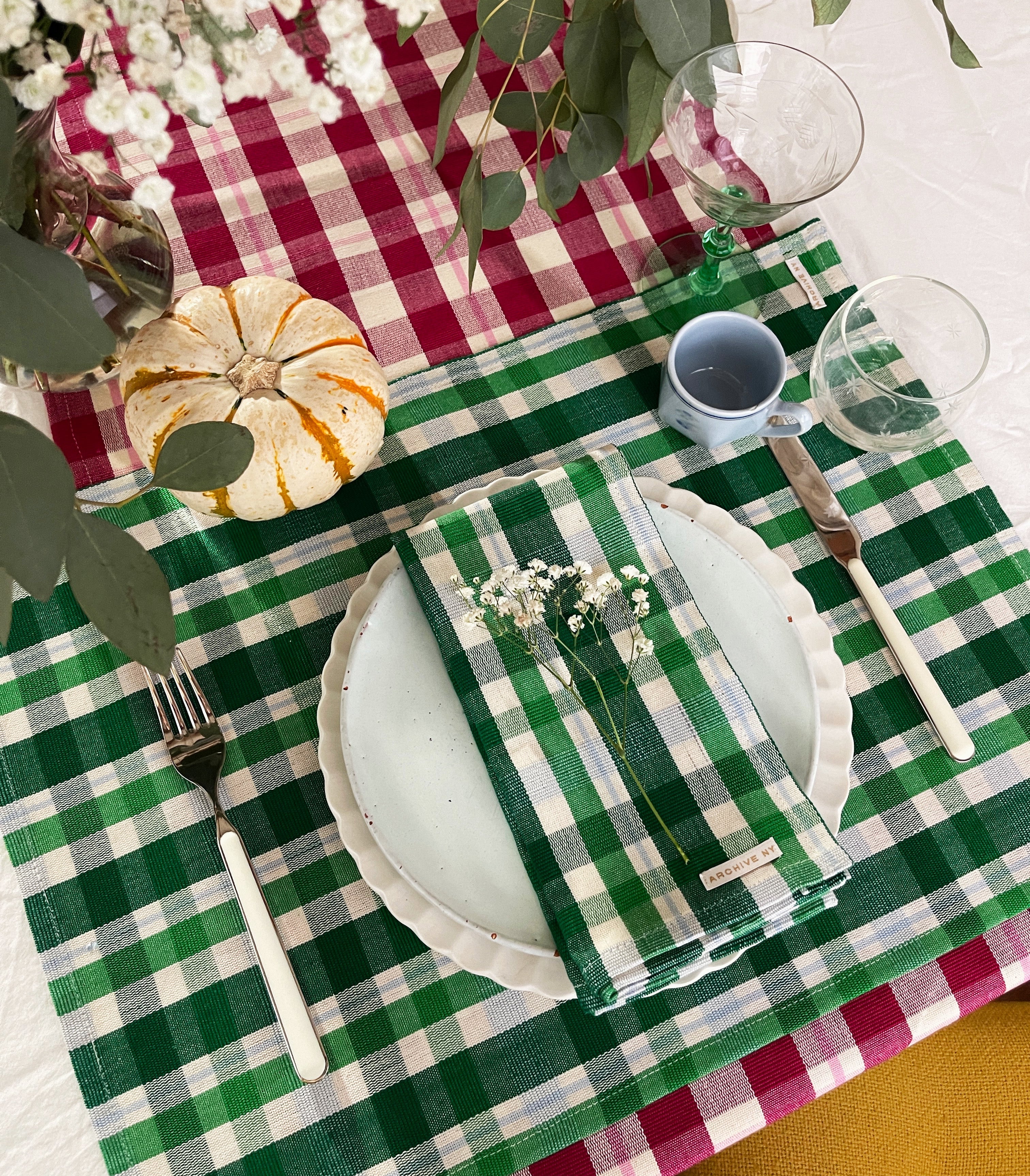 Josefina Plaid Dinner Napkins