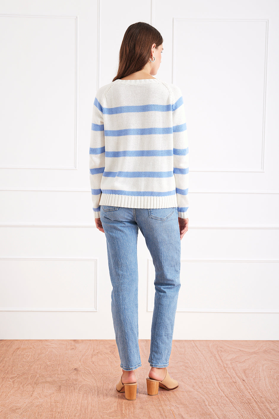 Stripe Sloane Crewneck (Coastal Blue)
