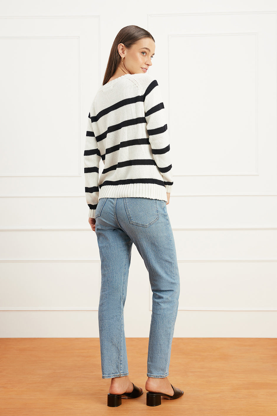 Stripe Sloane Crewneck (Off White)