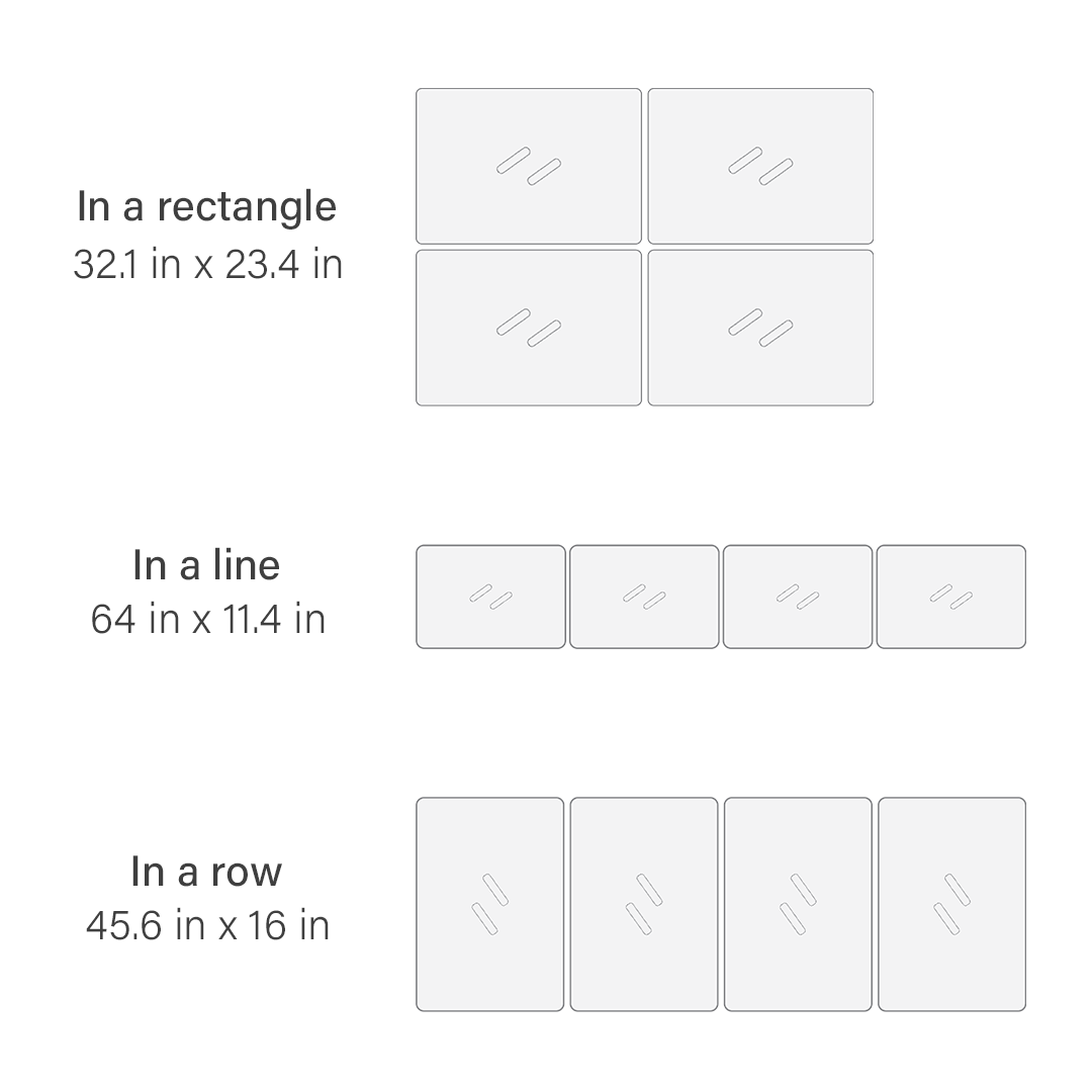 3 different layouts of the large bath stone mat