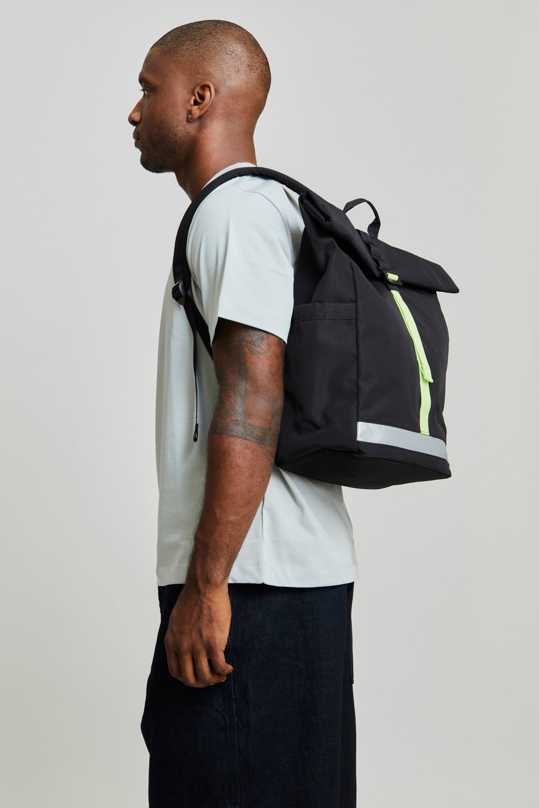 Lars Roll Backpack (Black Lime)