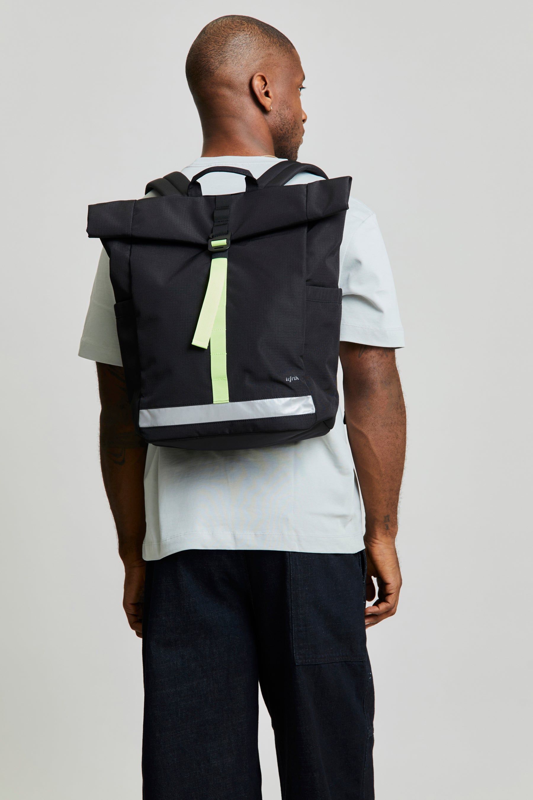 Lars Roll Backpack (Black Lime)