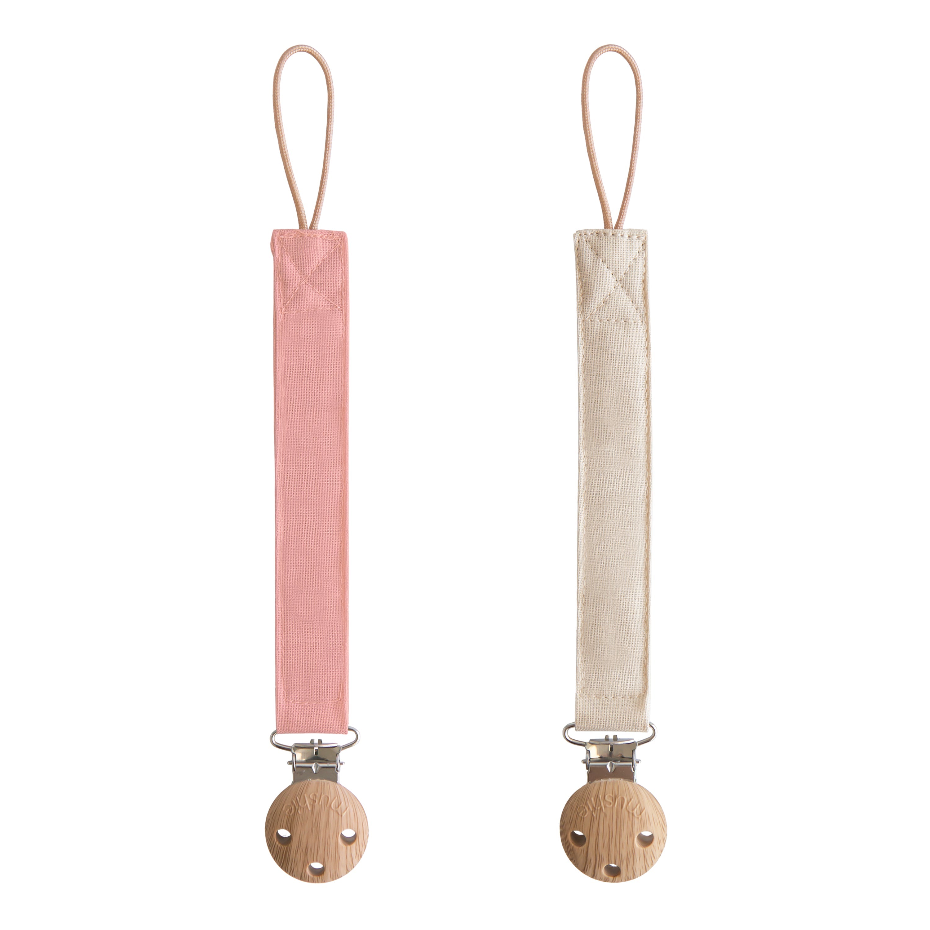 Linen Pacifier Clip (2 Pack)