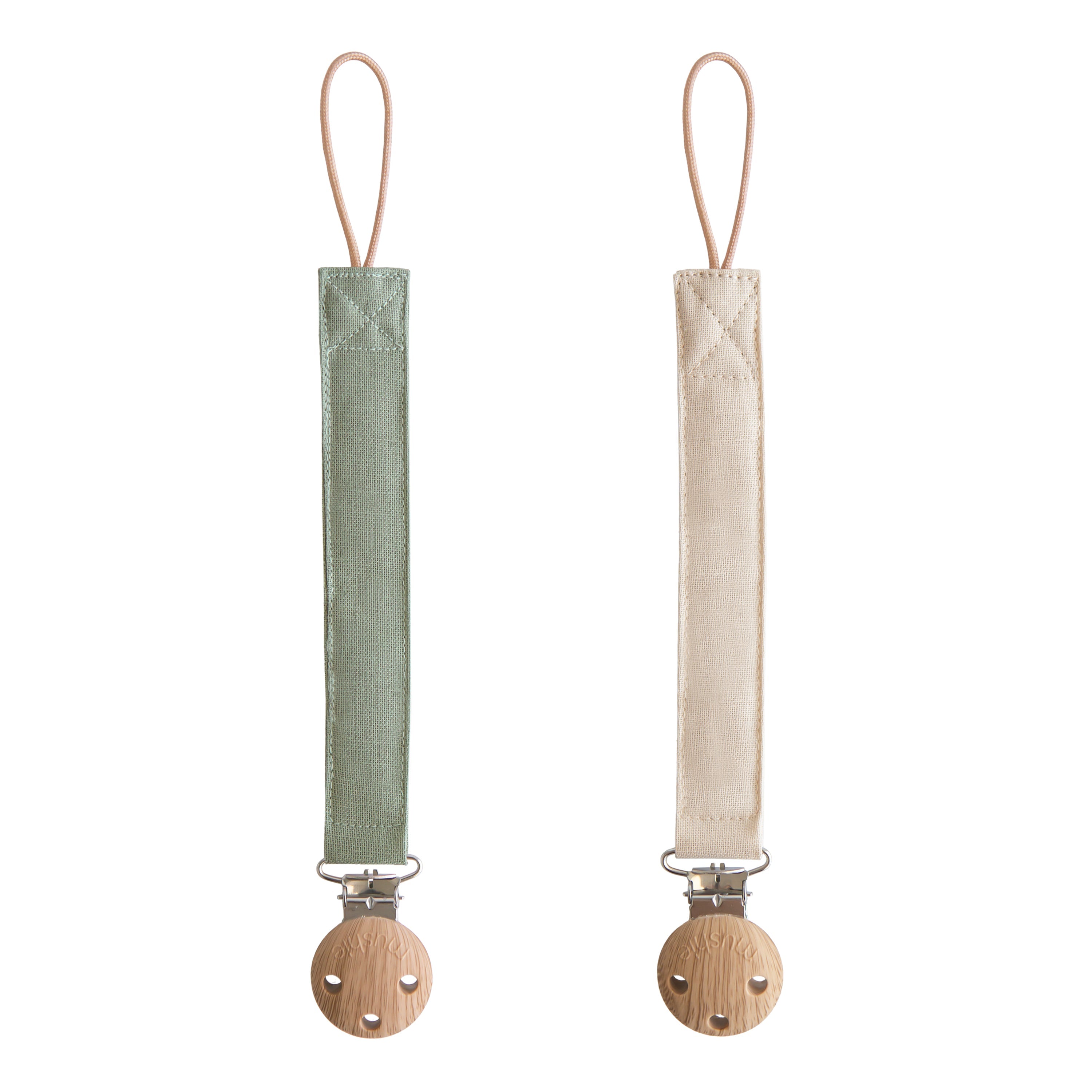Linen Pacifier Clip (2 Pack)