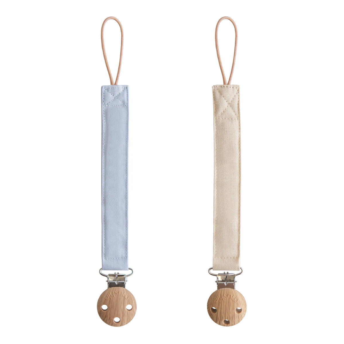 Linen Pacifier Clip (2 Pack)