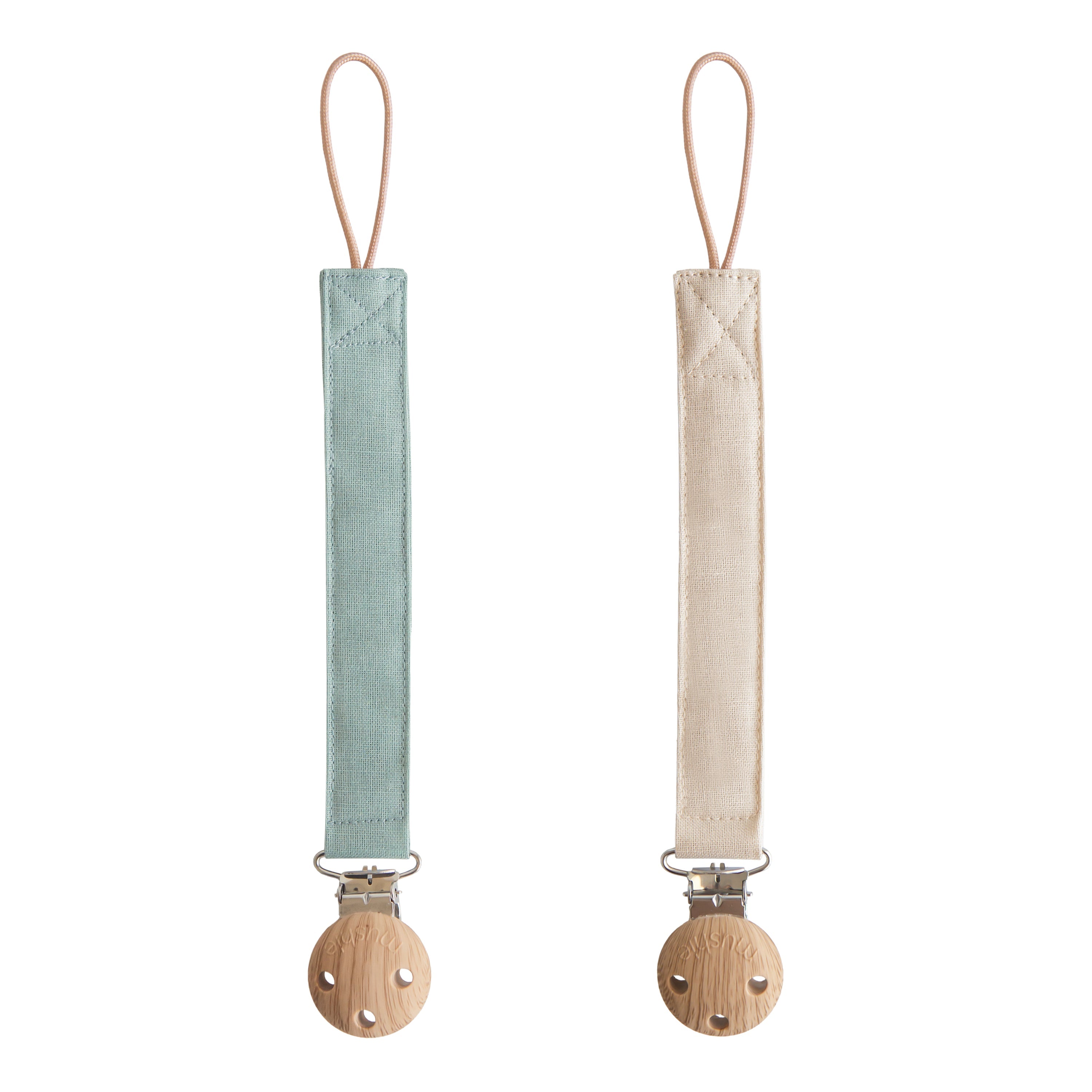 Linen Pacifier Clip (2 Pack)