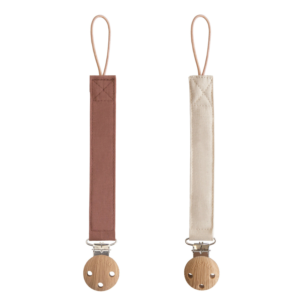 Linen Pacifier Clip (2 Pack)