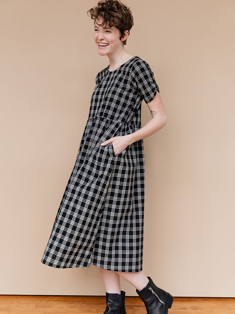 Kavita Dress (Black Plaid)