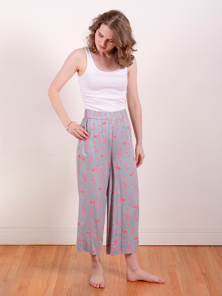 Cropped Rosie Pant (Botanical Slate)