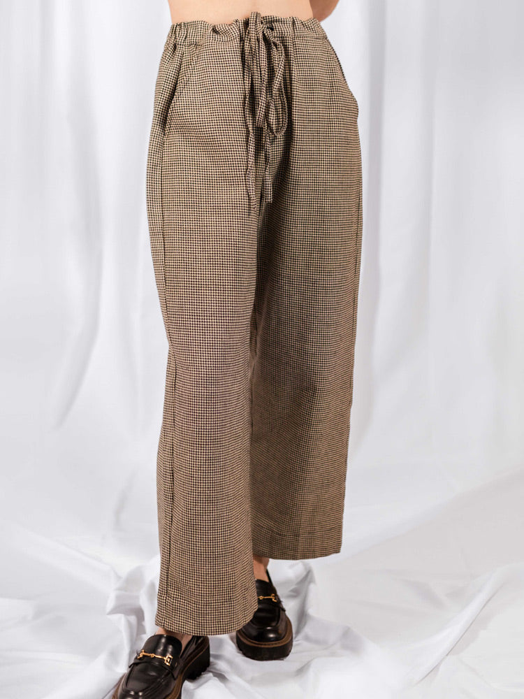 Emmy Drawstring Pant (Houndstooth)