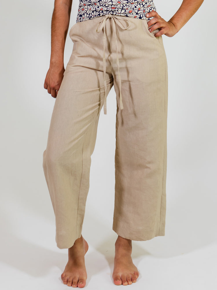 Emmy Drawstring Pant (Birch Linen)