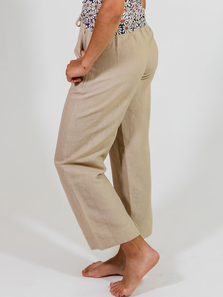 Emmy Drawstring Pant (Birch Linen)