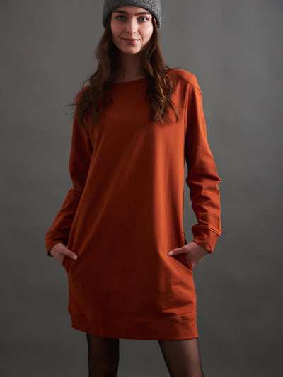 Sweatshirt Dress (Loop Knit Clay)