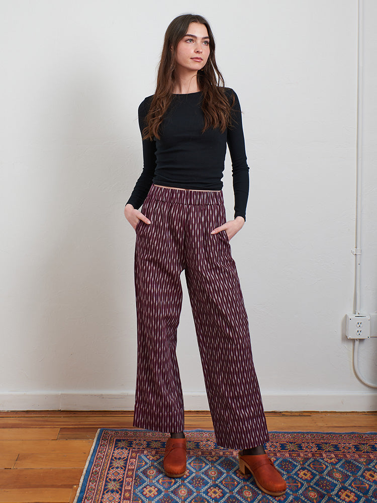 Rosie Pant (Plum Ikat)