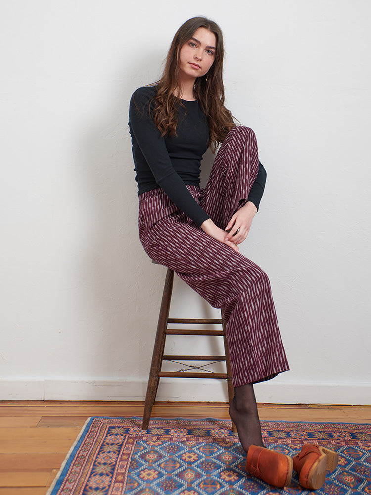 Rosie Pant (Plum Ikat)