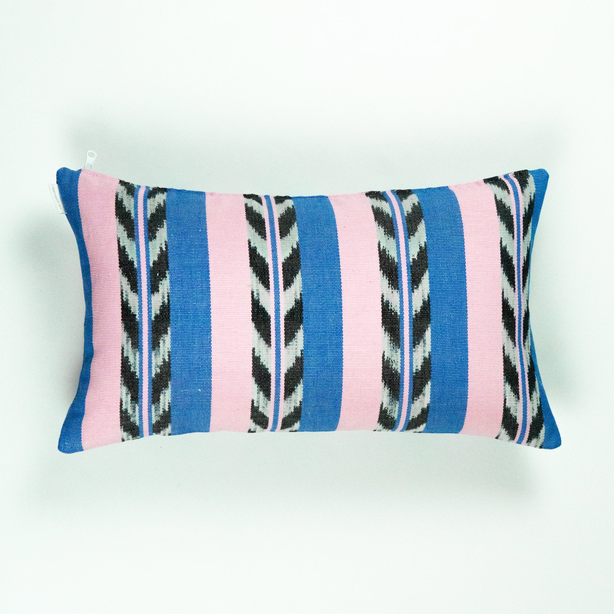 Palm Jaspe Blue & Light Pink Pillow