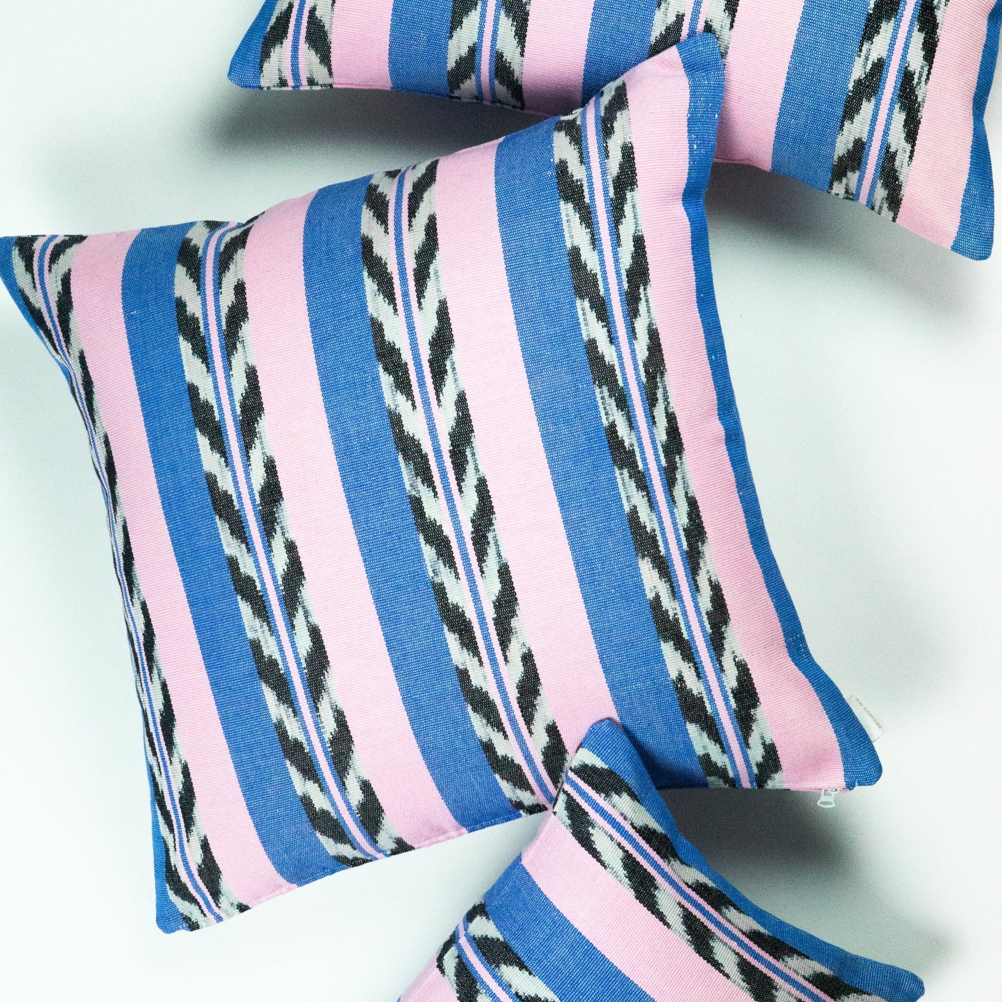 Palm Jaspe Blue & Light Pink Pillow