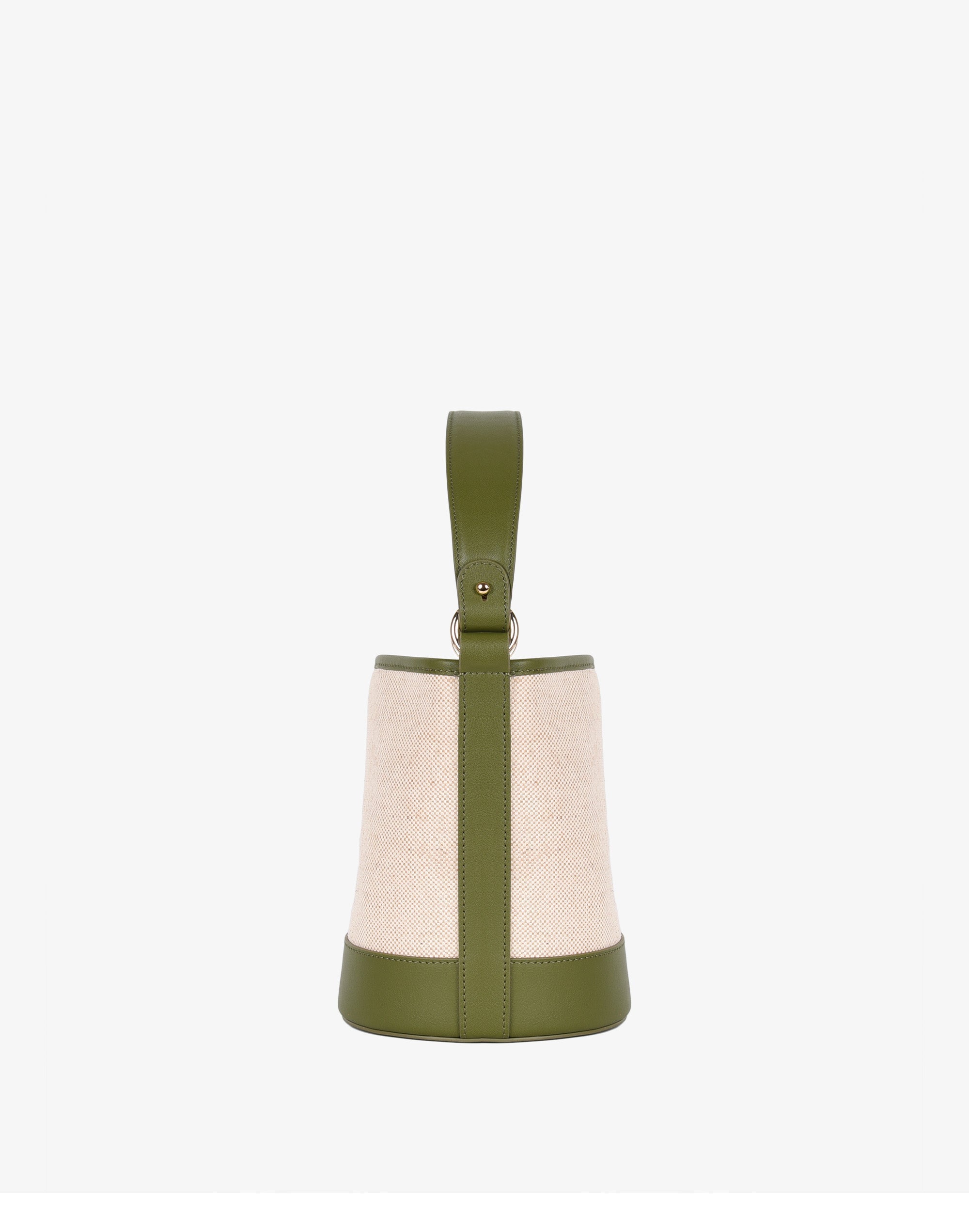 Canvas Mini Bucket Bag (Linen/Olive)