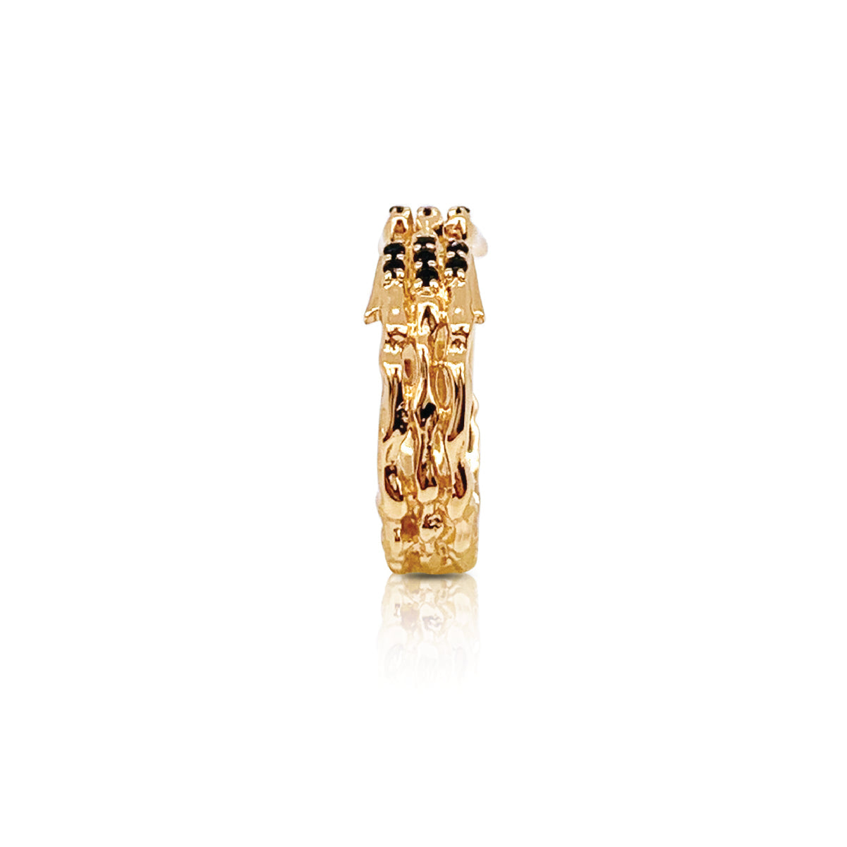 Onyx Phoenix Band Ring (Gold)