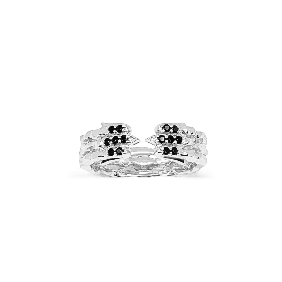 Onyx Phoenix Band Ring (Silver)