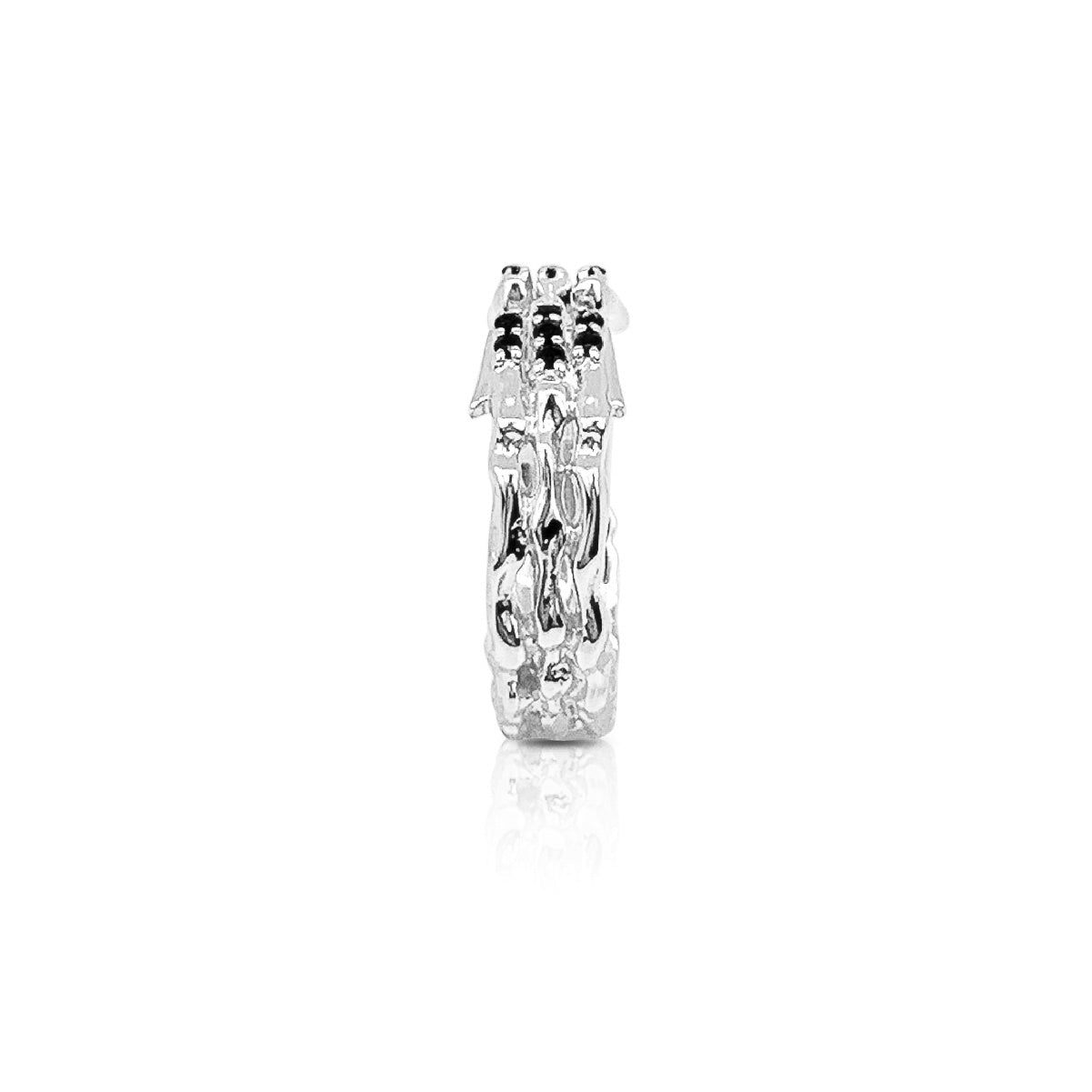 Onyx Phoenix Band Ring (Silver)