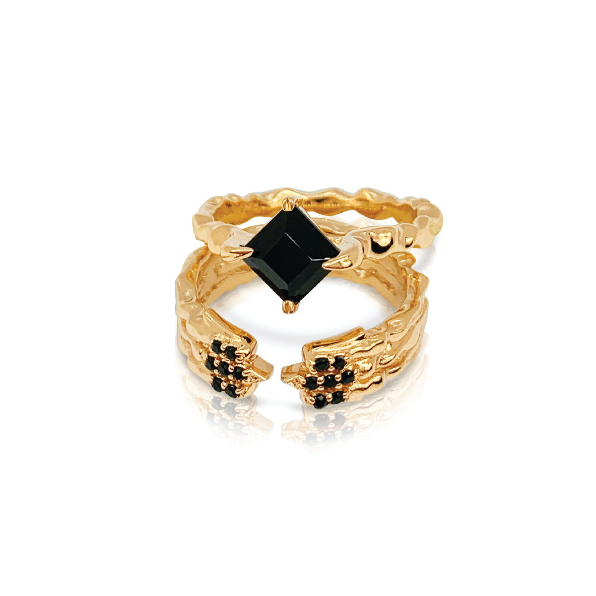 Onyx Stem Ring (Gold)