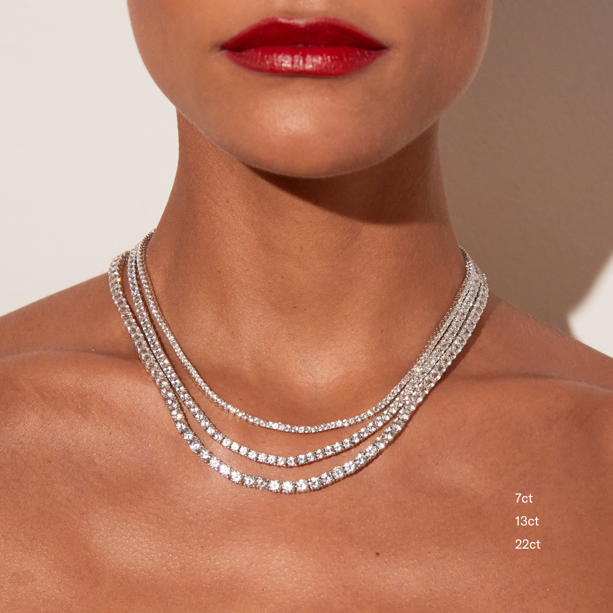 Lab Grown White Sapphire Tennis Necklace (22ct) | Fine Jewelry