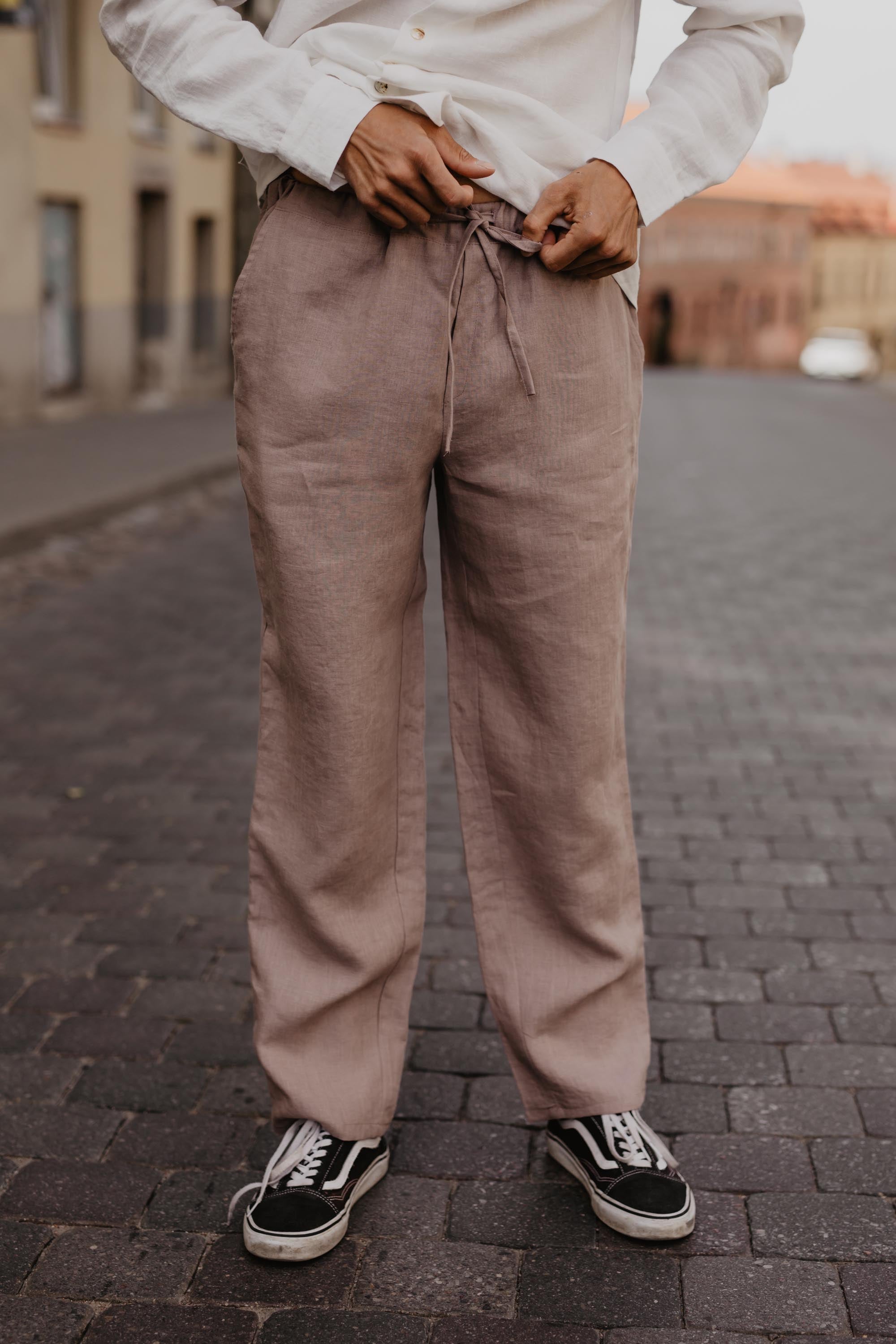 Adonis Linen Pants (Rosy Brown)