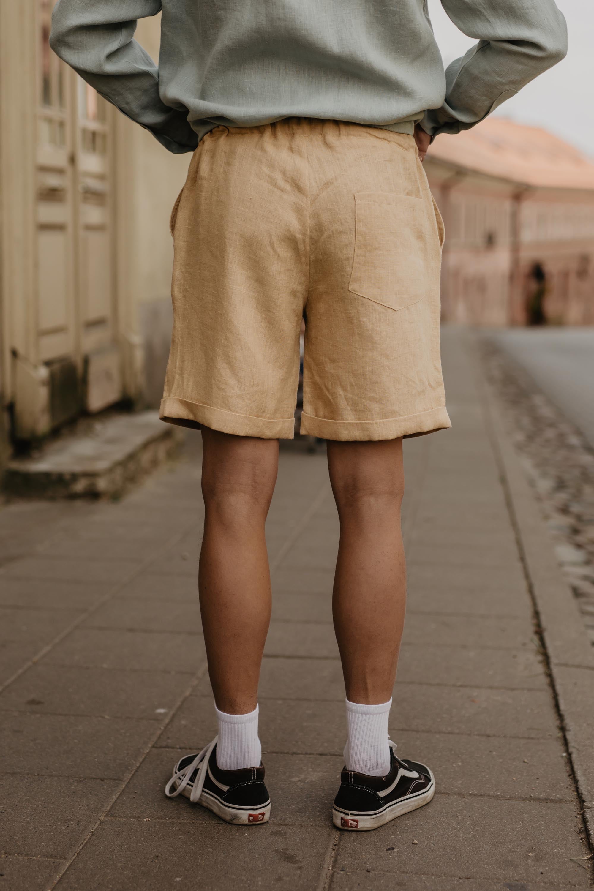 Ares Linen Shorts (Mustard)