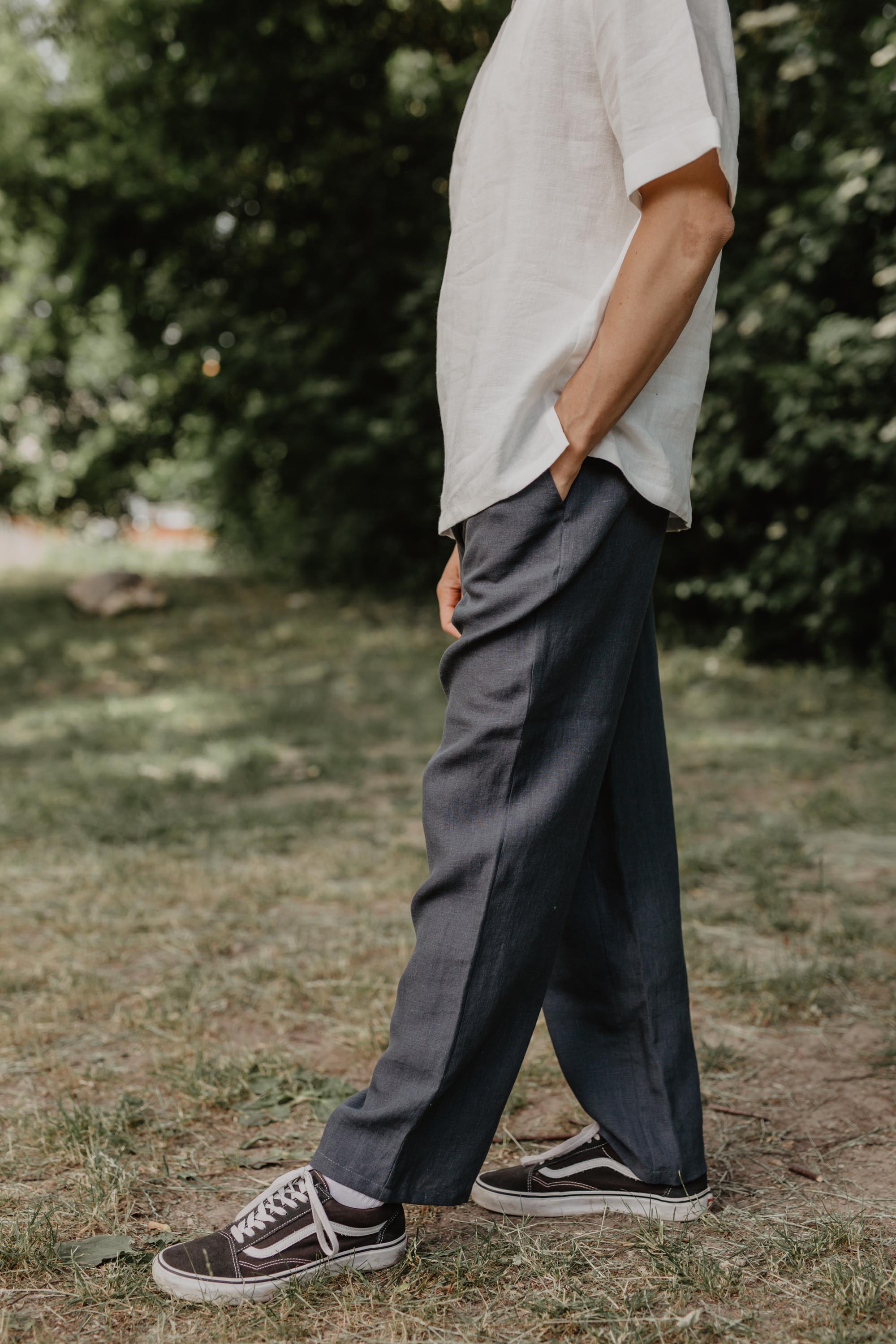 Adonis Linen Pants (Charcoal)